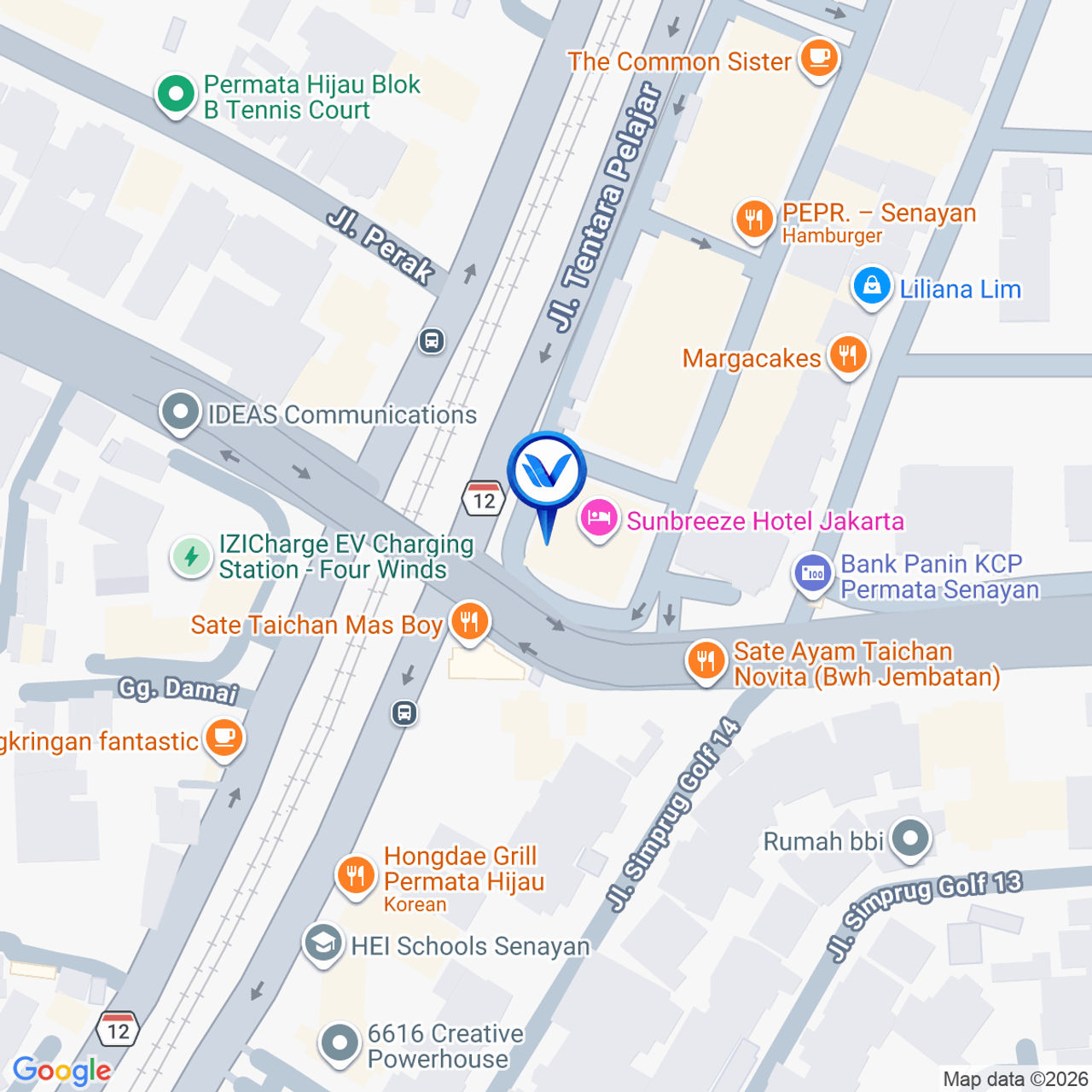 Peta Lokasi Jl. Patal Senayan (Diatas Gedung), Jakarta Selatan