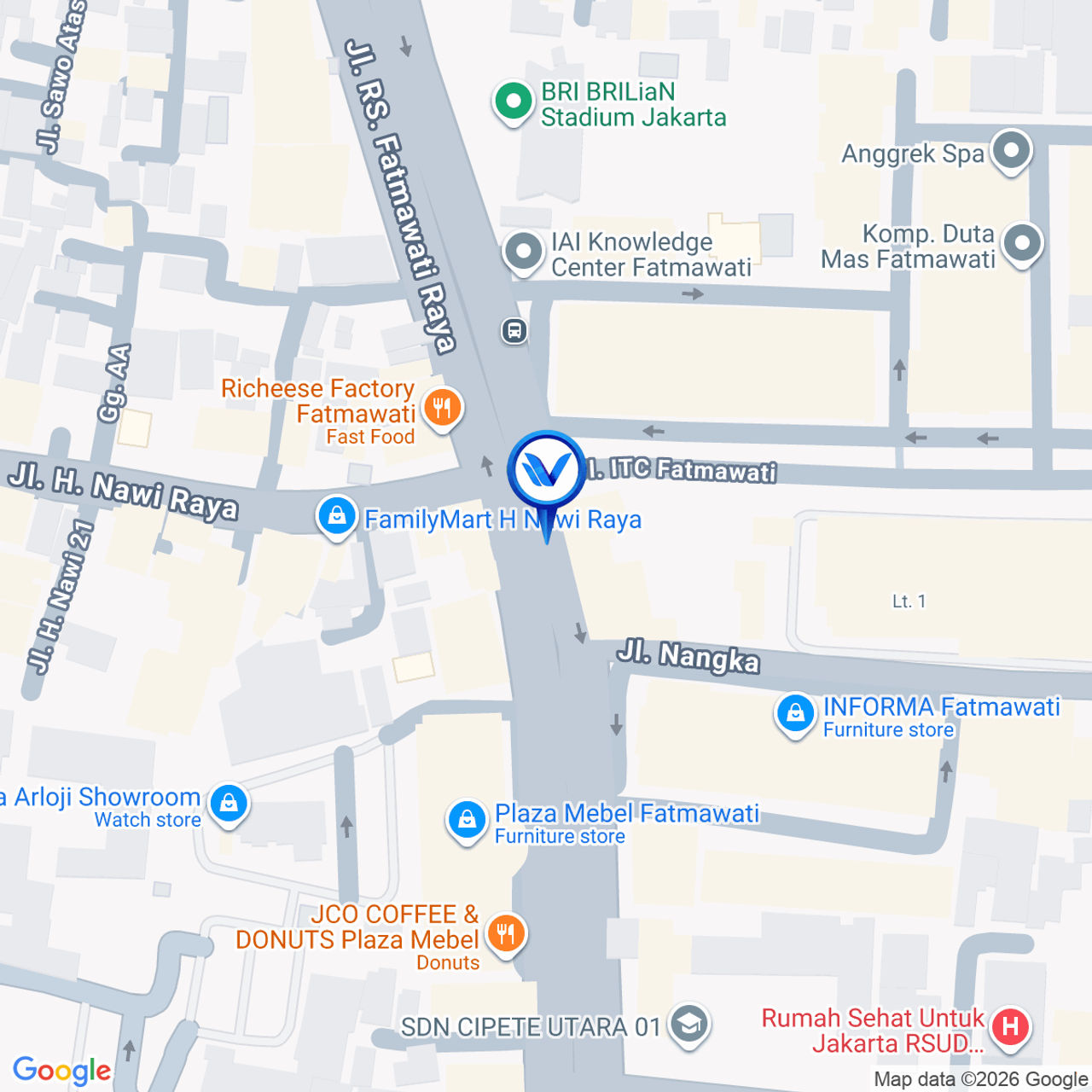 Peta Lokasi Jl. Raya Fatmawati (Dekat ITC), Jakarta Selatan