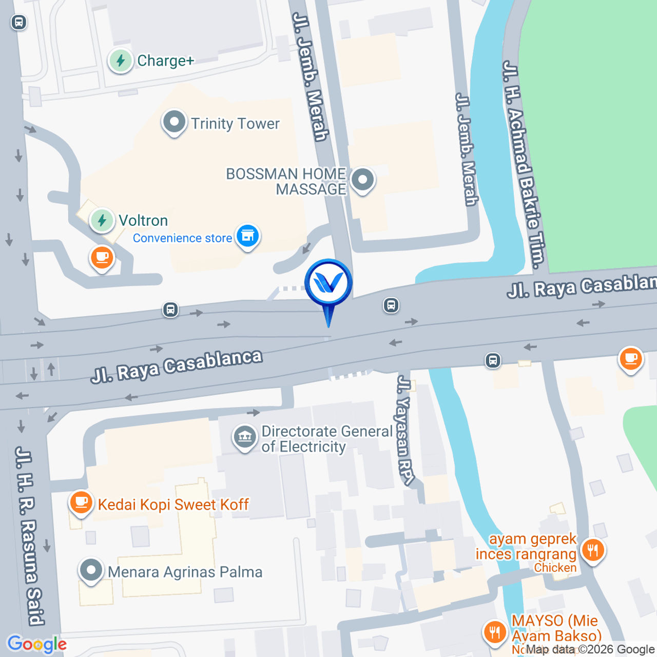 Peta Lokasi JPO Jembatan Merah Casablanca (Underpass Casablanca), Jakarta Selatan