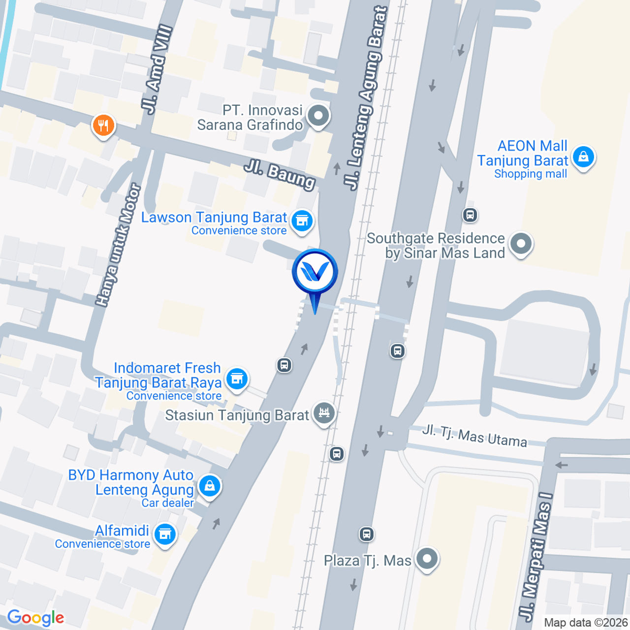 Peta Lokasi Jl. Raya Lenteng Agung, Jakarta Selatan
