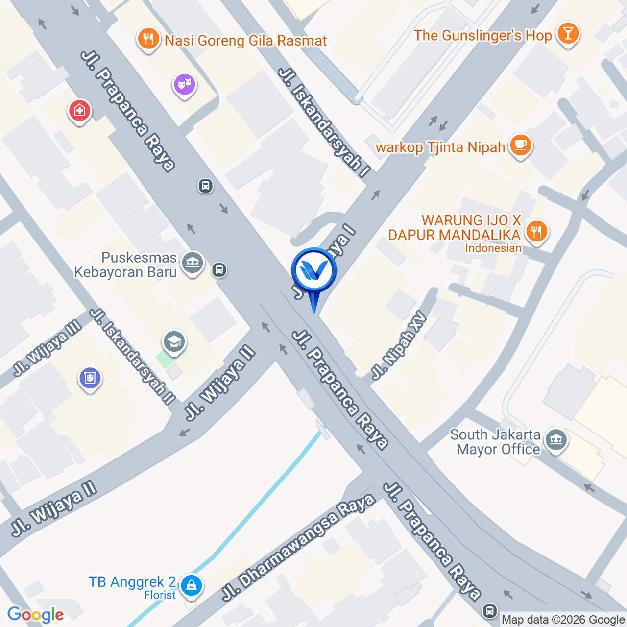 Peta Lokasi Jl. Prapanca Raya (dekat Kantor Walikota Jakarta Selatan), Jakarta Selatan