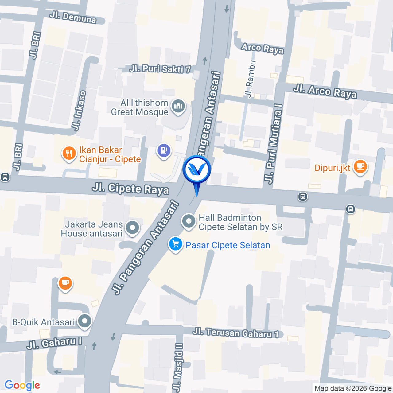 Peta Lokasi Jl. Puri Mutiara Raya (Pasar Cipete), Jakarta Selatan