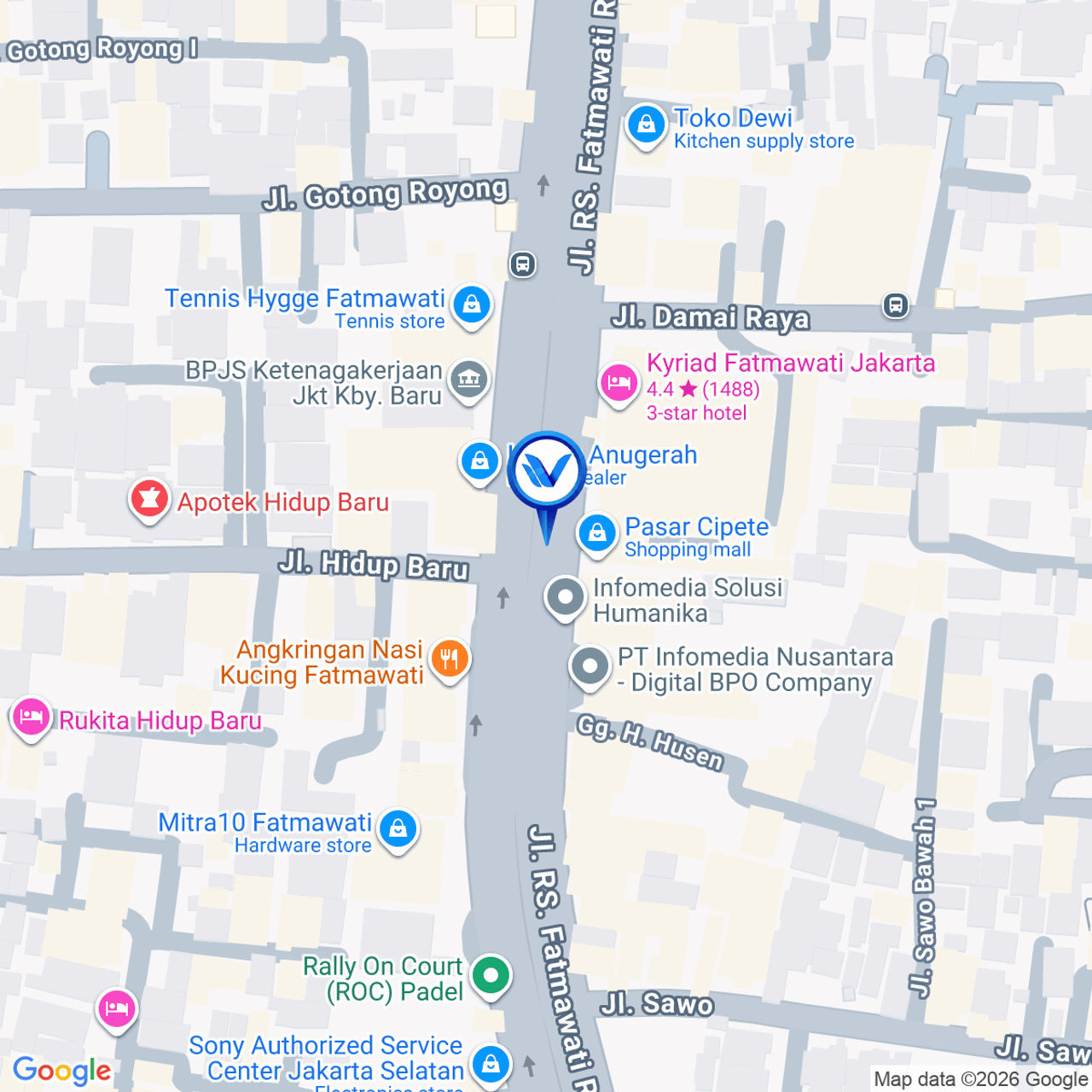 Peta Lokasi Jl. RS. Fatmawati Raya, Jakarta Selatan