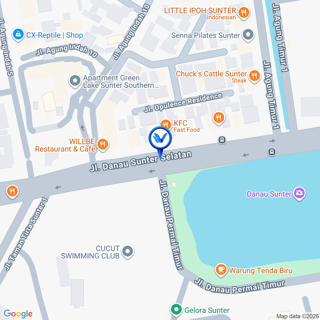 Peta Lokasi Jl. DANAU SUNTER Selatan (GREENLAKE SUNTER), Jakarta Utara