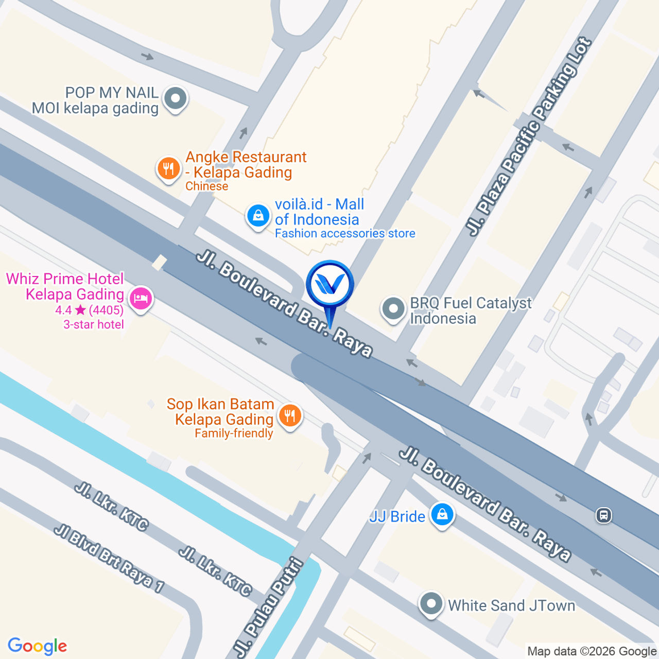 Peta Lokasi Jl. Boulevard Barat Raya, Jakarta Utara