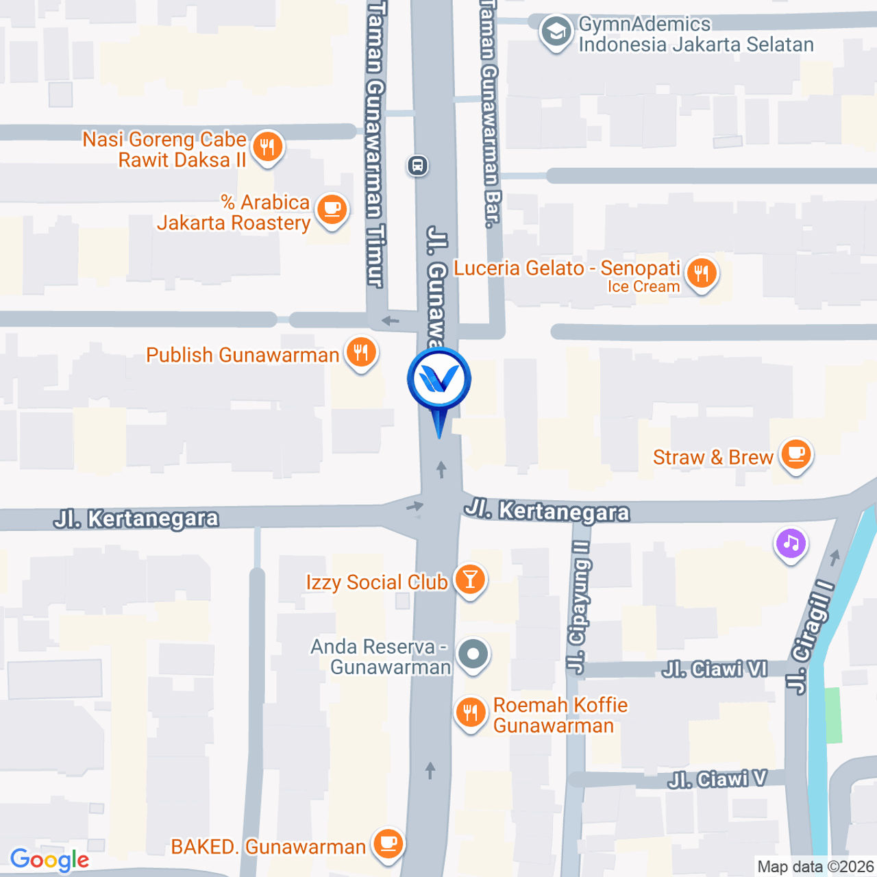 Peta Lokasi Jl. Gunawarman, Jakarta Selatan