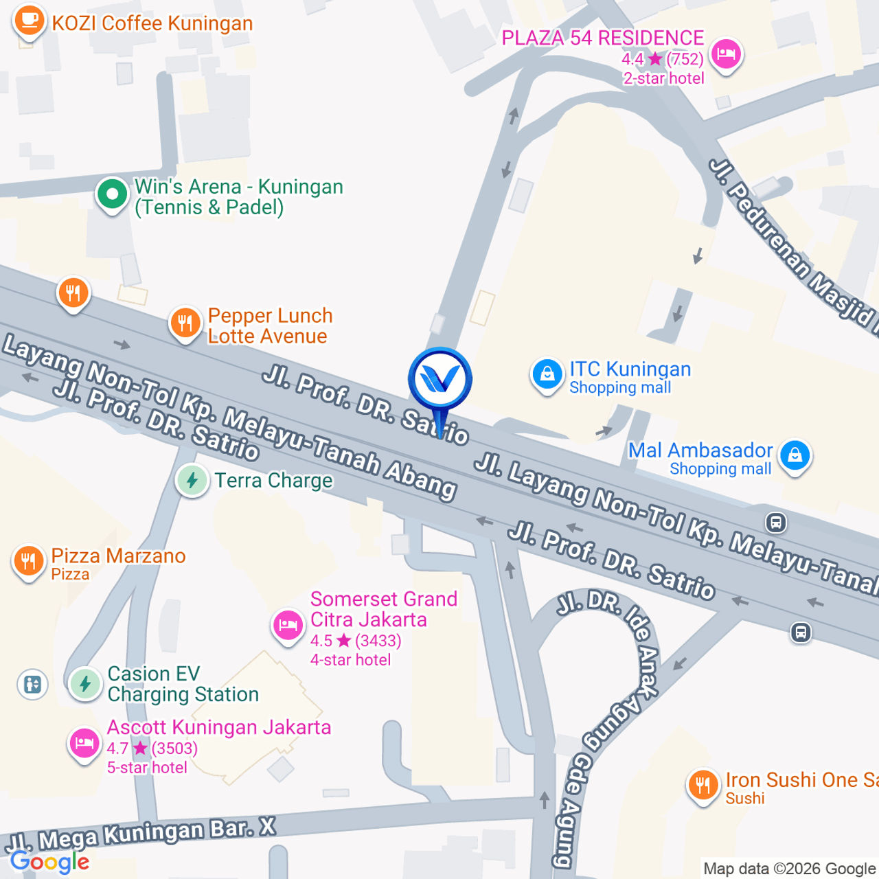 Peta Lokasi Jl. Prof. DR. Satrio (ITC Kuningan), Jakarta Selatan