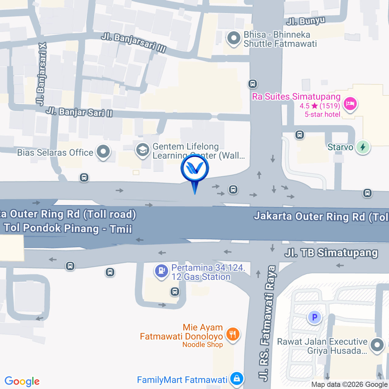 Peta Lokasi Jl. TB Simatupang, Cilandak Barat, Jakarta Selatan