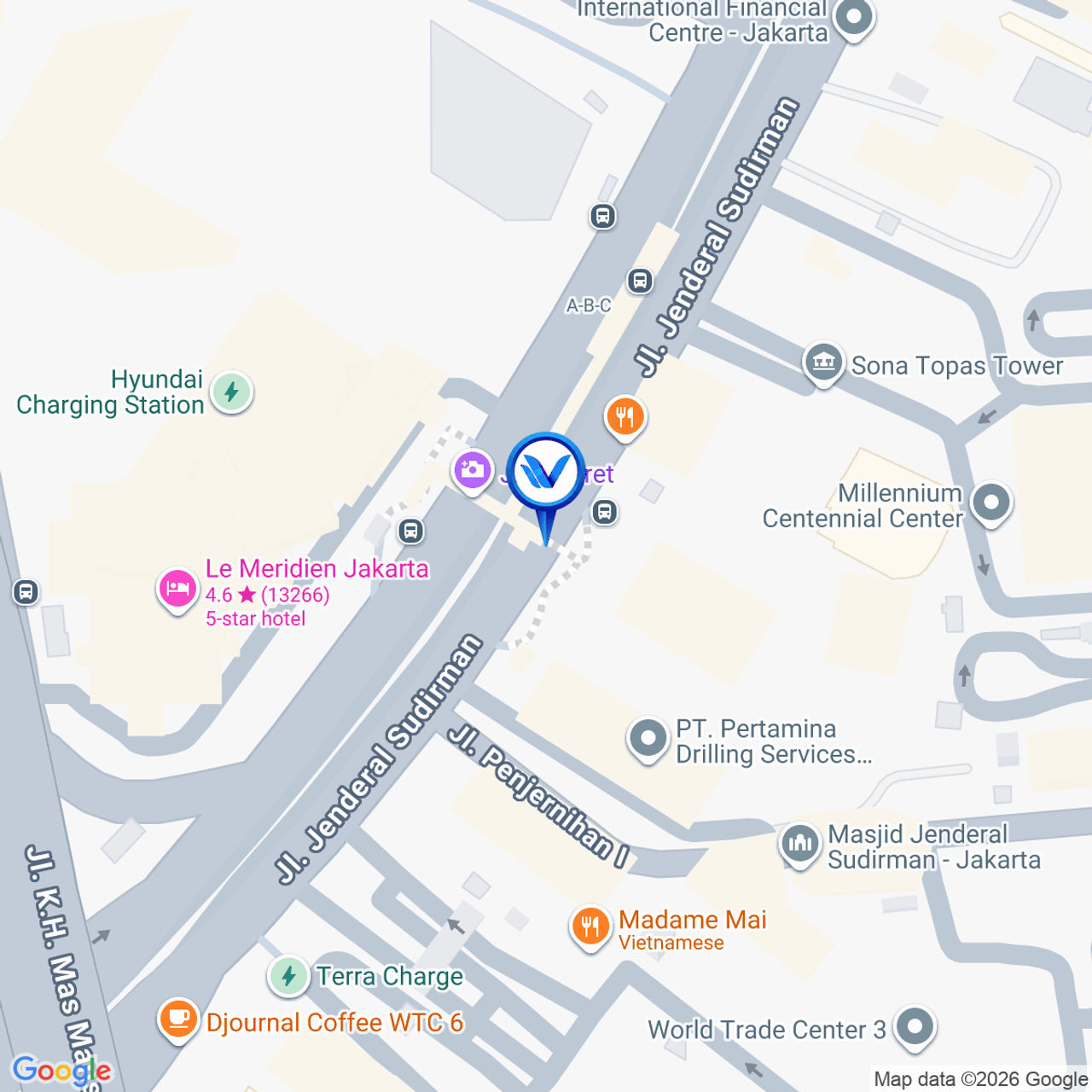 Peta Lokasi Jl. Jend. Sudirman (Mayapada Tower), Jakarta Selatan