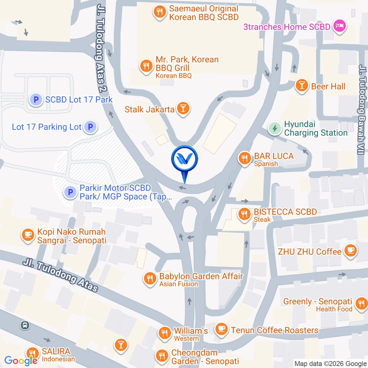 Peta Lokasi SCBD Senopati Way, Jakarta Selatan