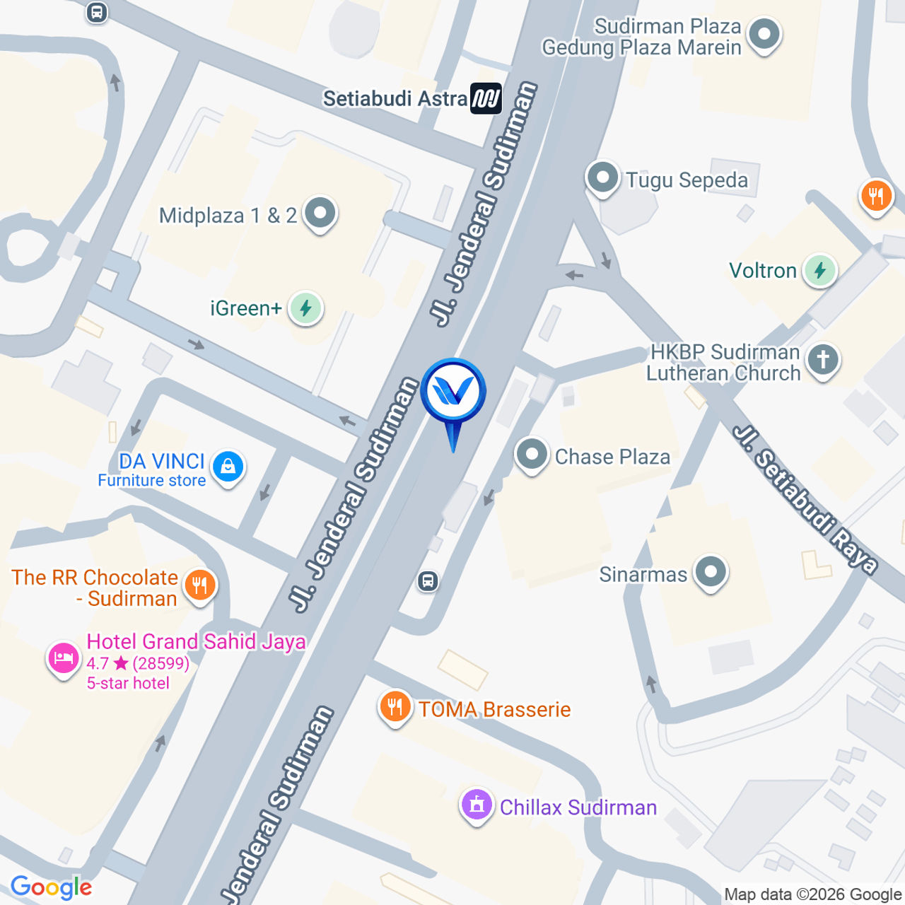 Peta Lokasi LED Setiabudi Jl. Jendral Sudirman, Jakarta Selatan