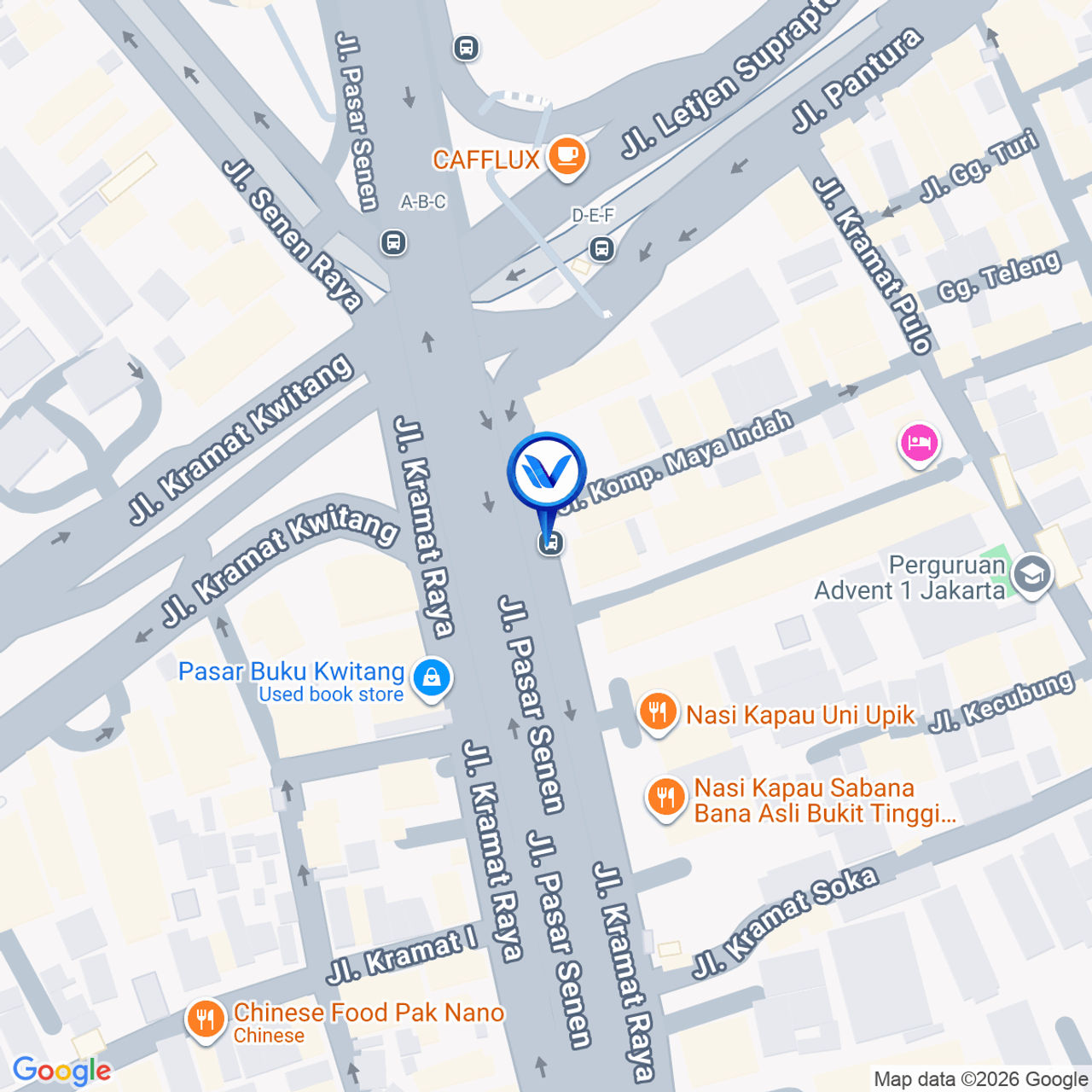 Peta Lokasi Jl. Kramat Bunder - Senen, Jakarta Pusat