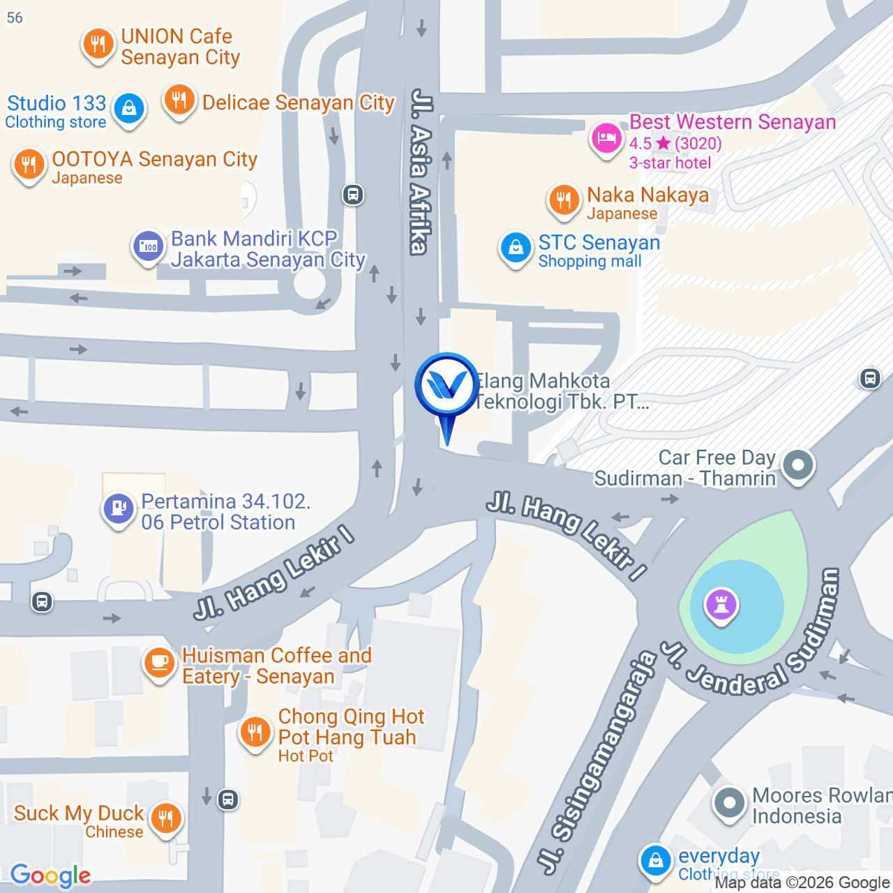 Peta Lokasi Jl. Asia Afrika No. 1 (Depan STC Senayan), Jakarta Pusat