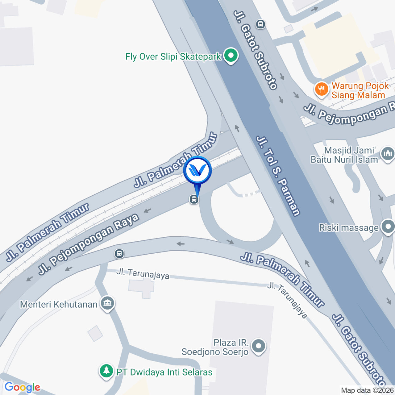 Peta Lokasi Jl. Pejompongan Raya (Gelora), Jakarta Pusat