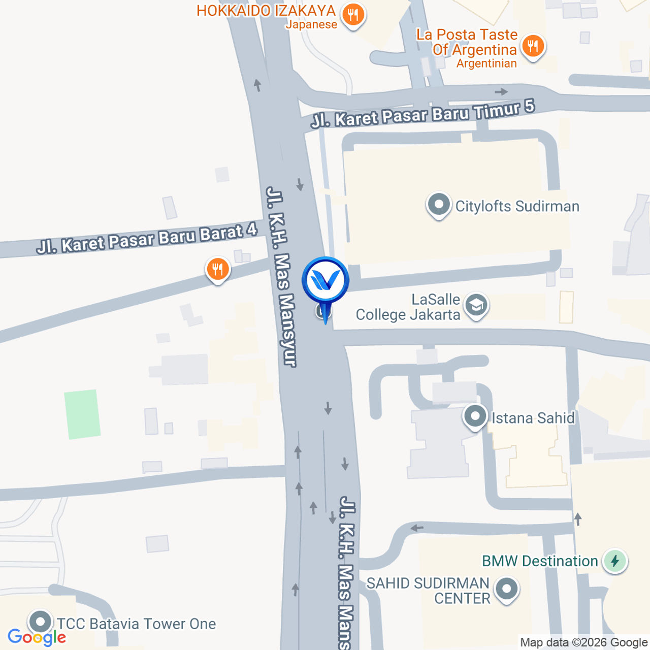 Peta Lokasi Jl. KH. Mas Mansyur (Citywalk Sudirman), Jakarta Pusat