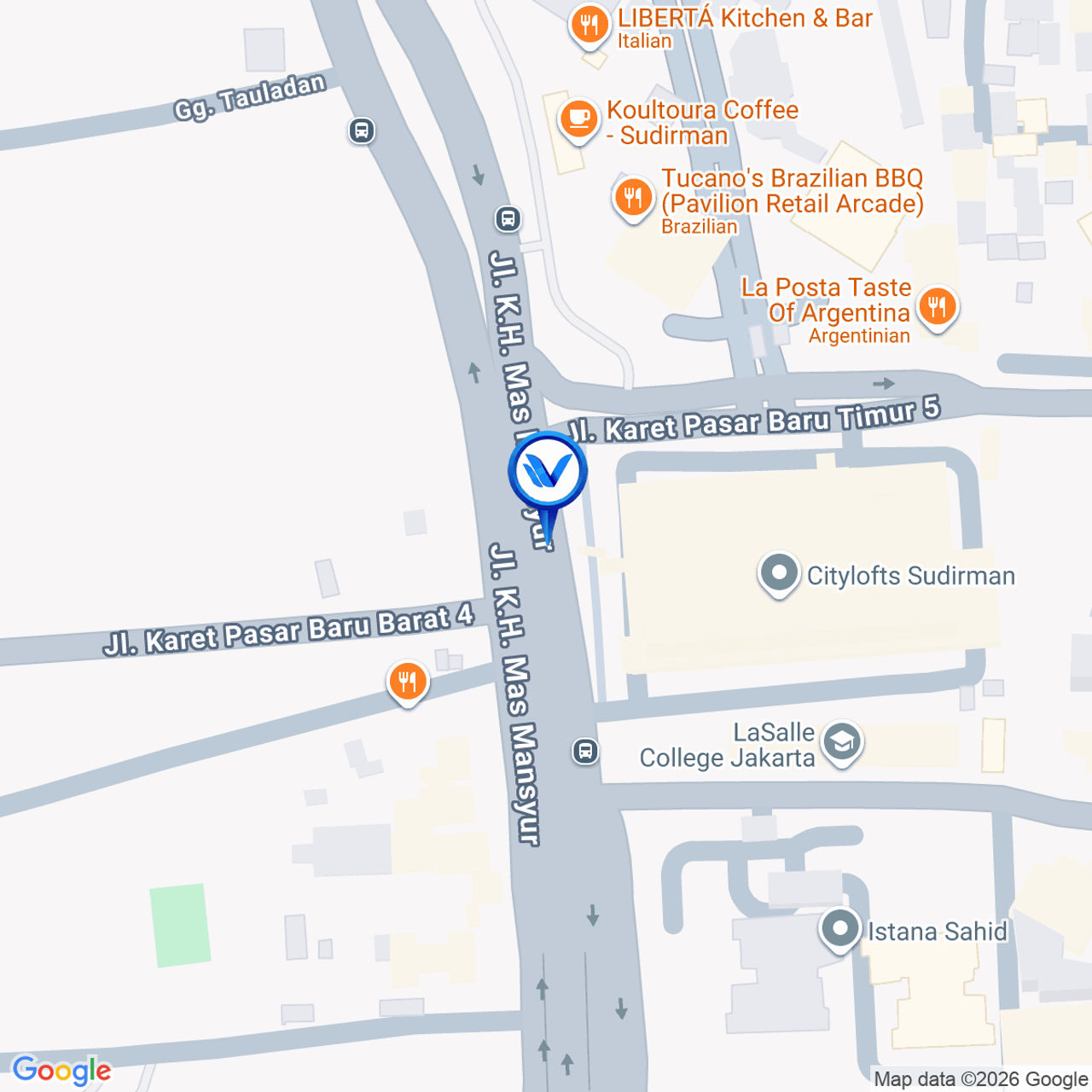 Peta Lokasi Jl. KH. Mas Mansyur (Cityloft), Jakarta Pusat