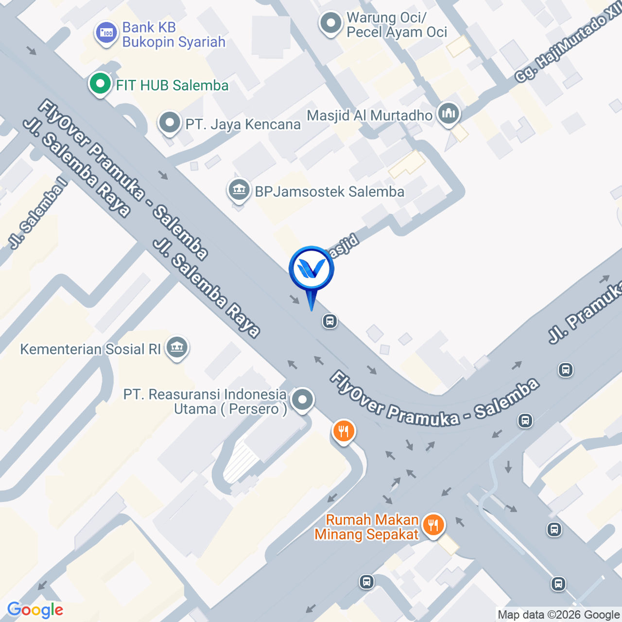 Peta Lokasi Jl. Salemba Raya, Jakarta Pusat