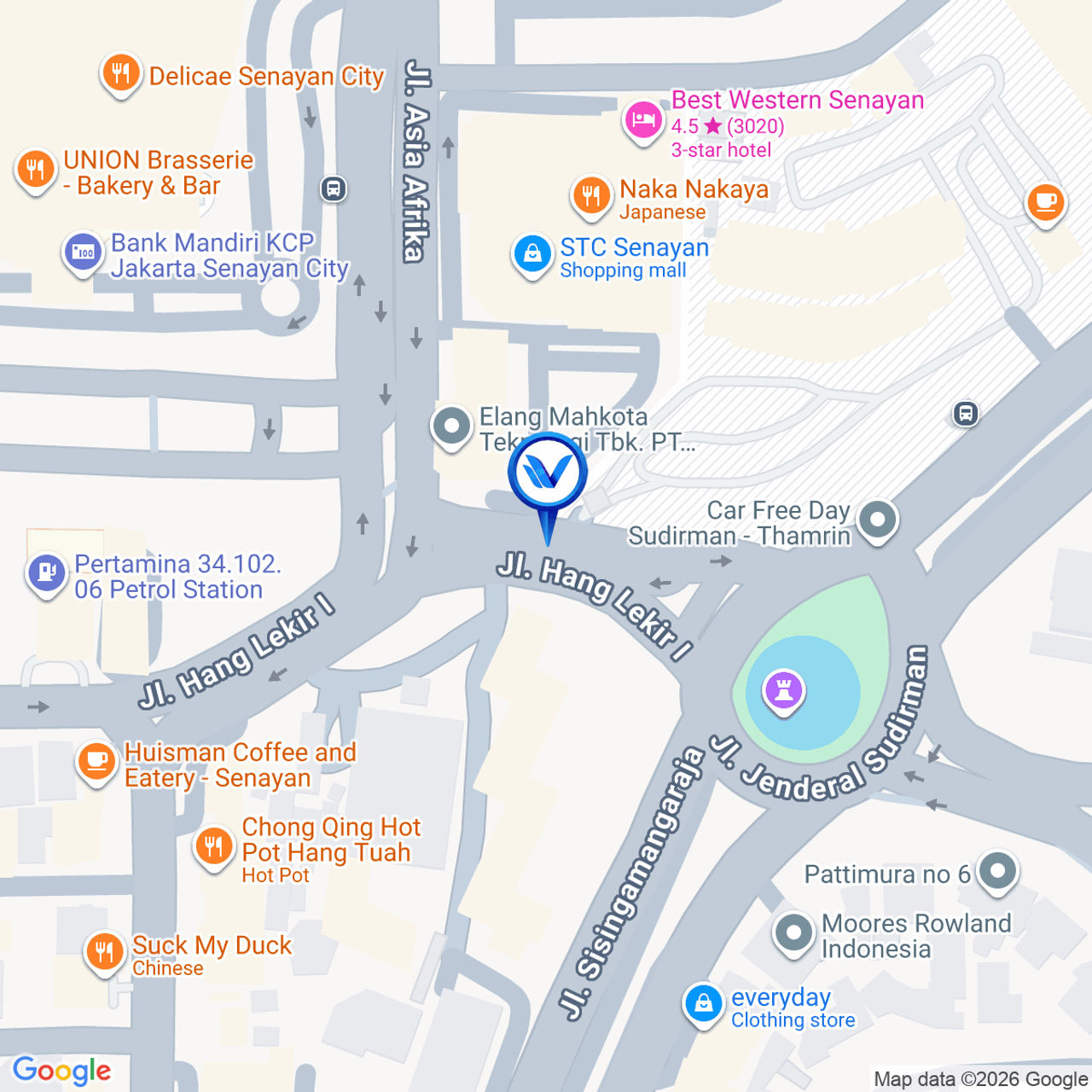 Peta Lokasi Jl. Asia Afrika (STC Senayan), Jakarta Pusat