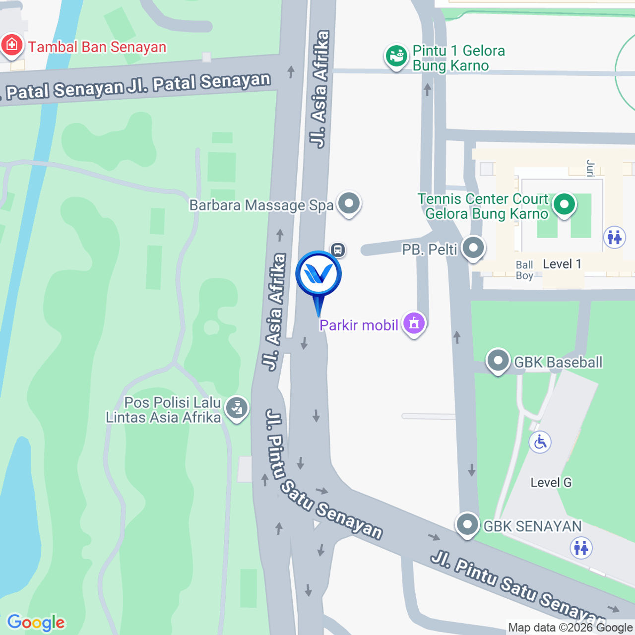 Peta Lokasi Jl. Asia Afrika Titik 24 GBK Senayan, Jakarta Pusat
