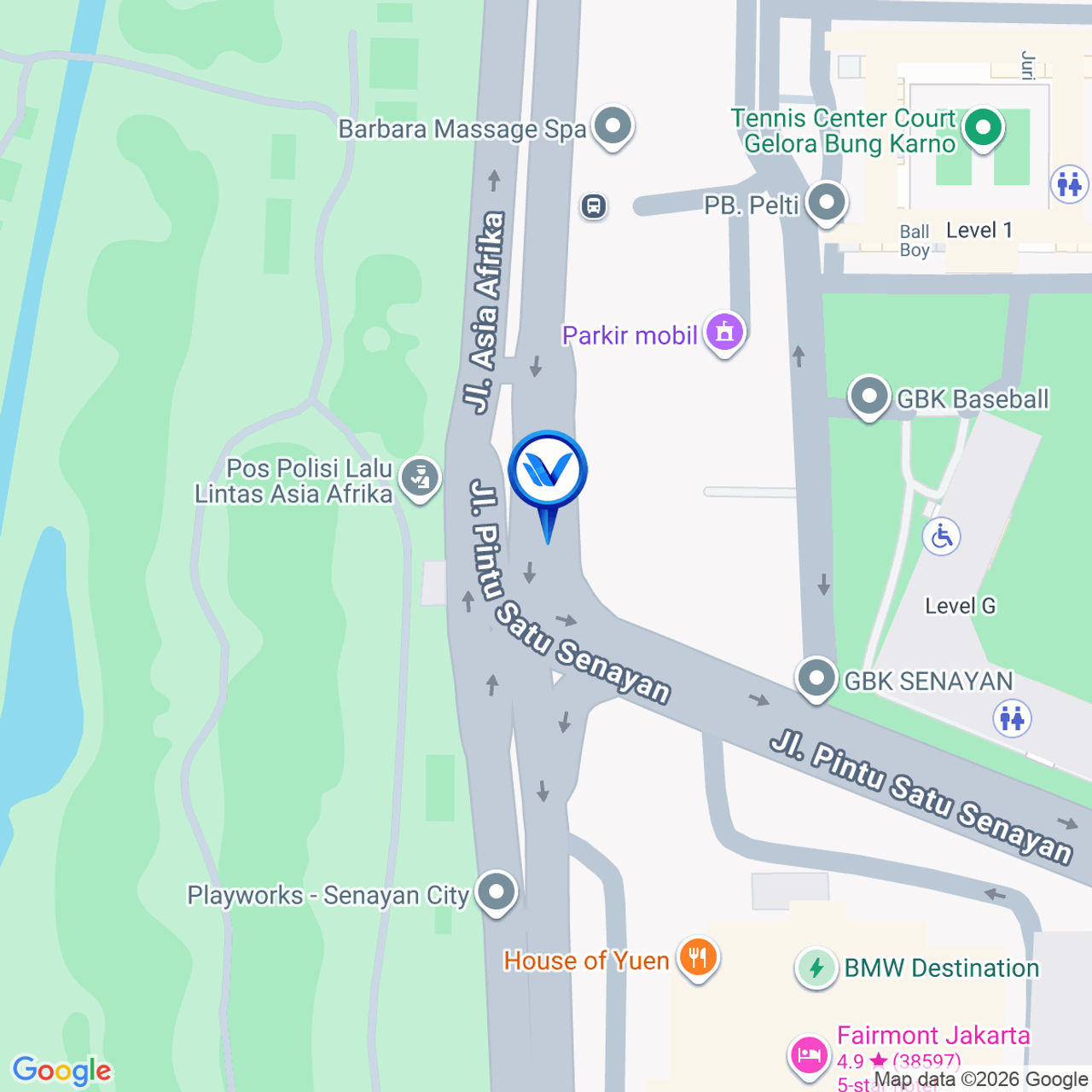 Peta Lokasi Jl. Asia Afrika Titik 25 GBK Senayan, Jakarta Pusat
