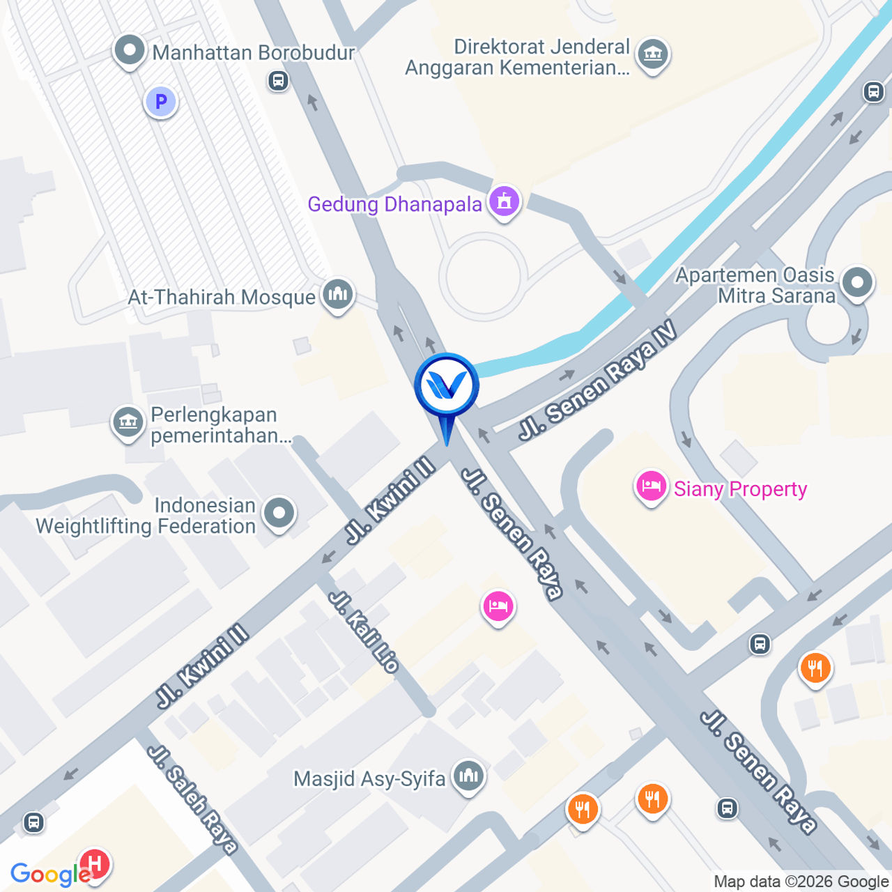 Peta Lokasi Jl. Raya Senen, Jakarta Pusat