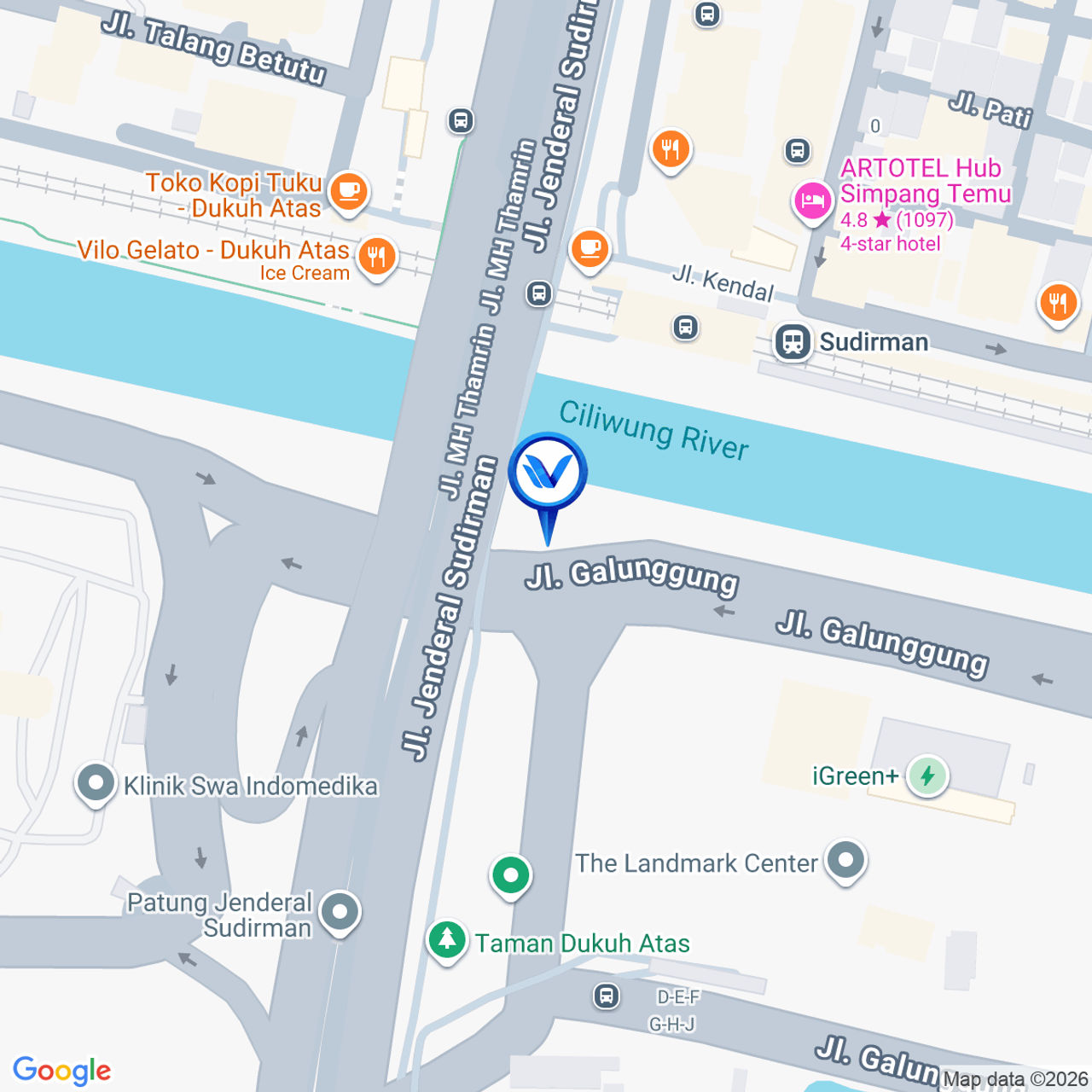 Peta Lokasi Jl. Margono Mangundirjo - Jl. Karet Pasar Baru Timur, Jakarta Pusat