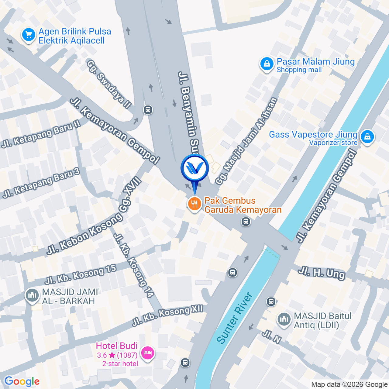 Peta Lokasi Jl. Benyamin Sueb, Kemayoran, Jakarta Pusat