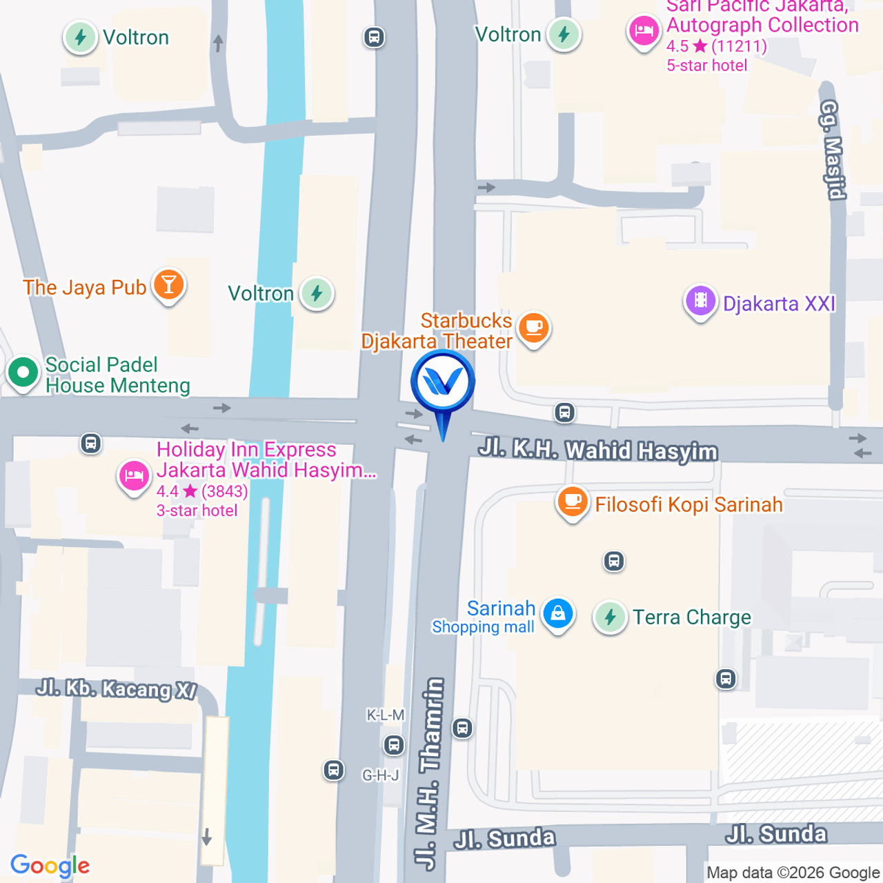 Peta Lokasi Jl. M.H. Thamrin (Gedung Sarinah), Jakarta Pusat