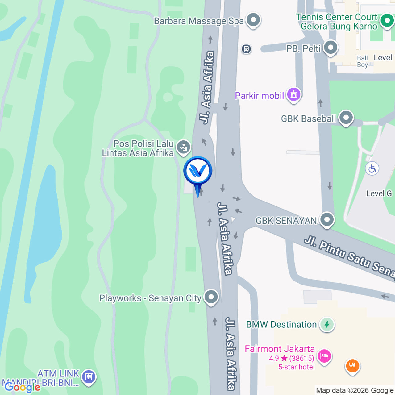 Peta Lokasi Jl. Asia Afrika (Gelora Bung Karno), Jakarta Pusat