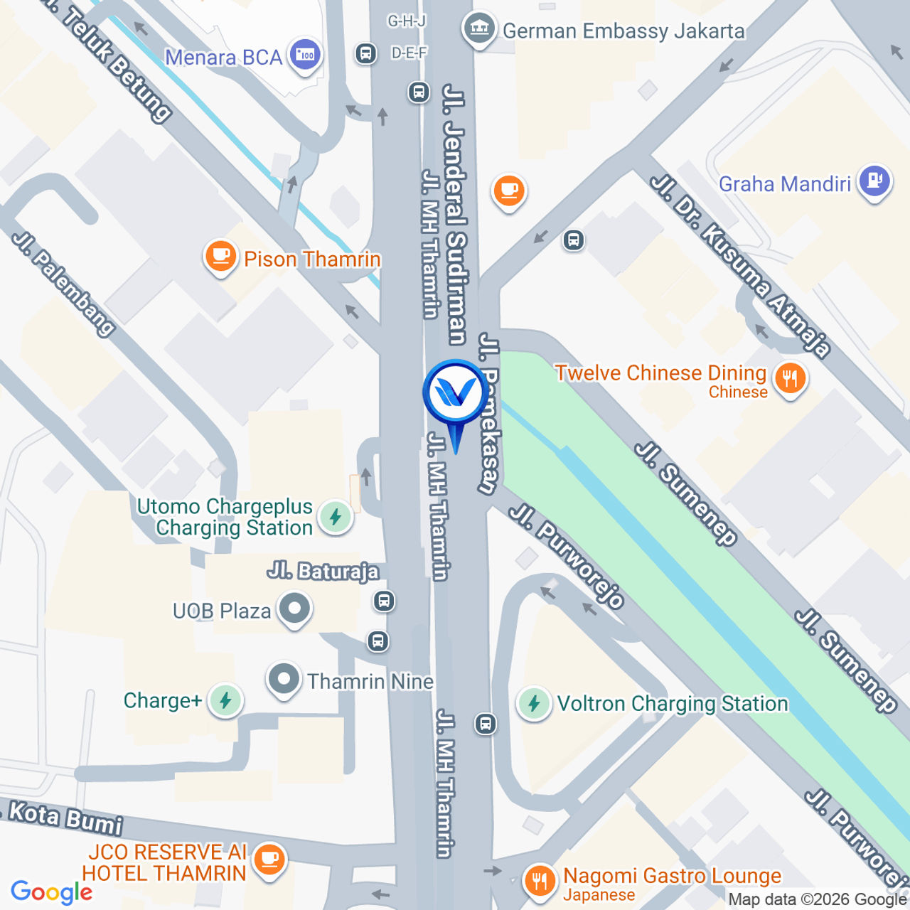 Peta Lokasi Jl. MH. Thamrin No. 81 (The City Tower), Jakarta Pusat