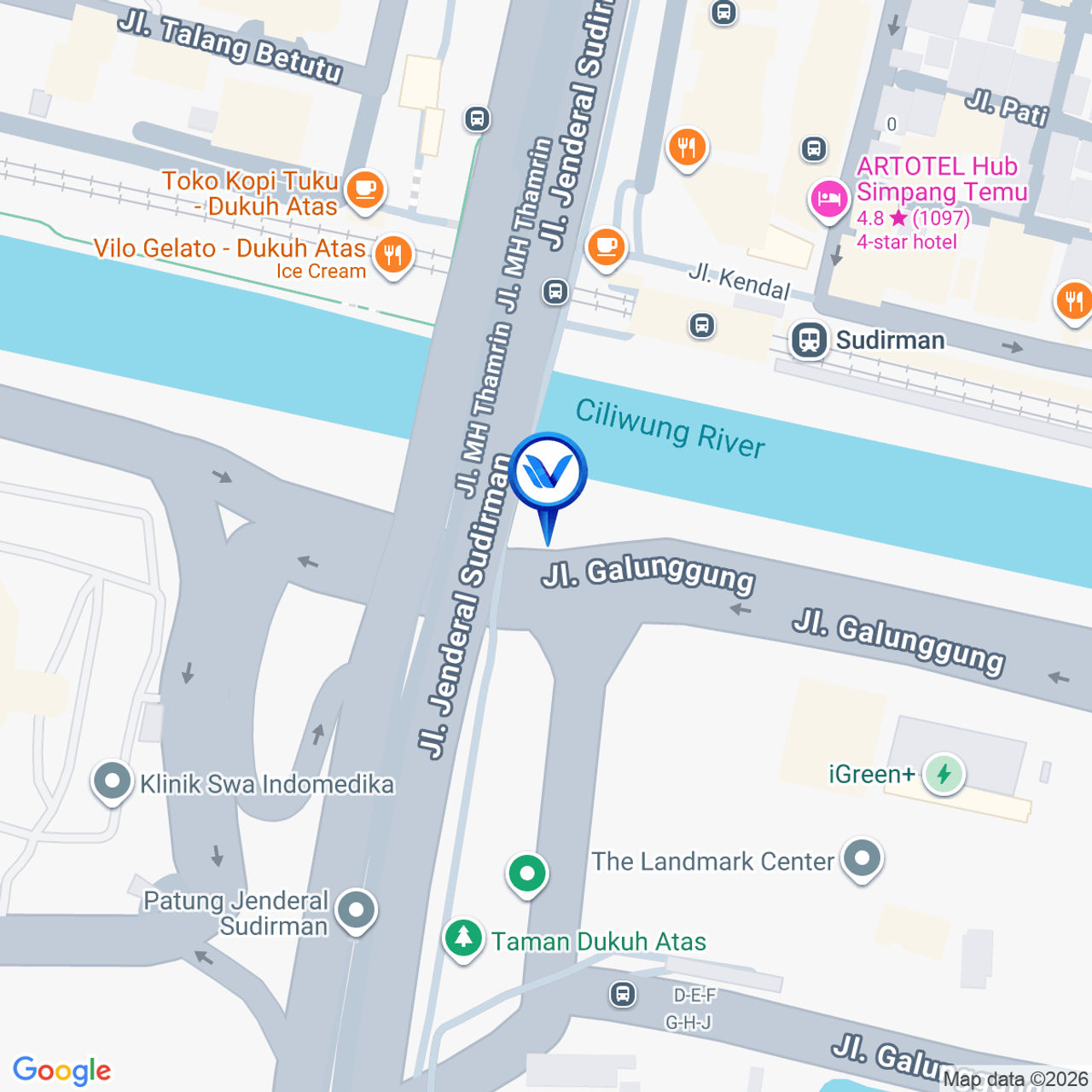 Peta Lokasi Jl. Galunggung (Dekat Gedung Landmark), Jakarta Pusat