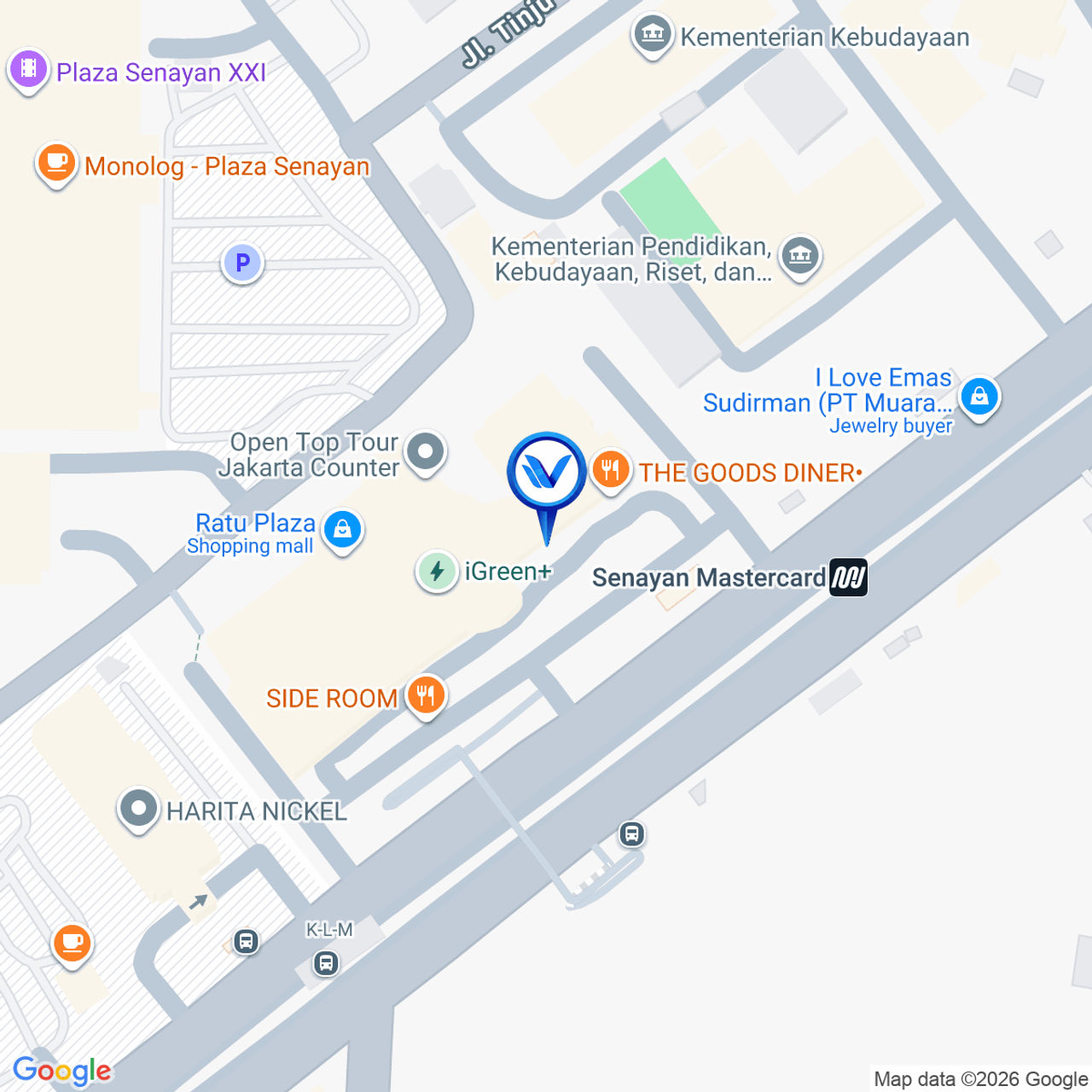 Peta Lokasi Jl. Jend Sudirman (Ratu Plaza), Jakarta Pusat