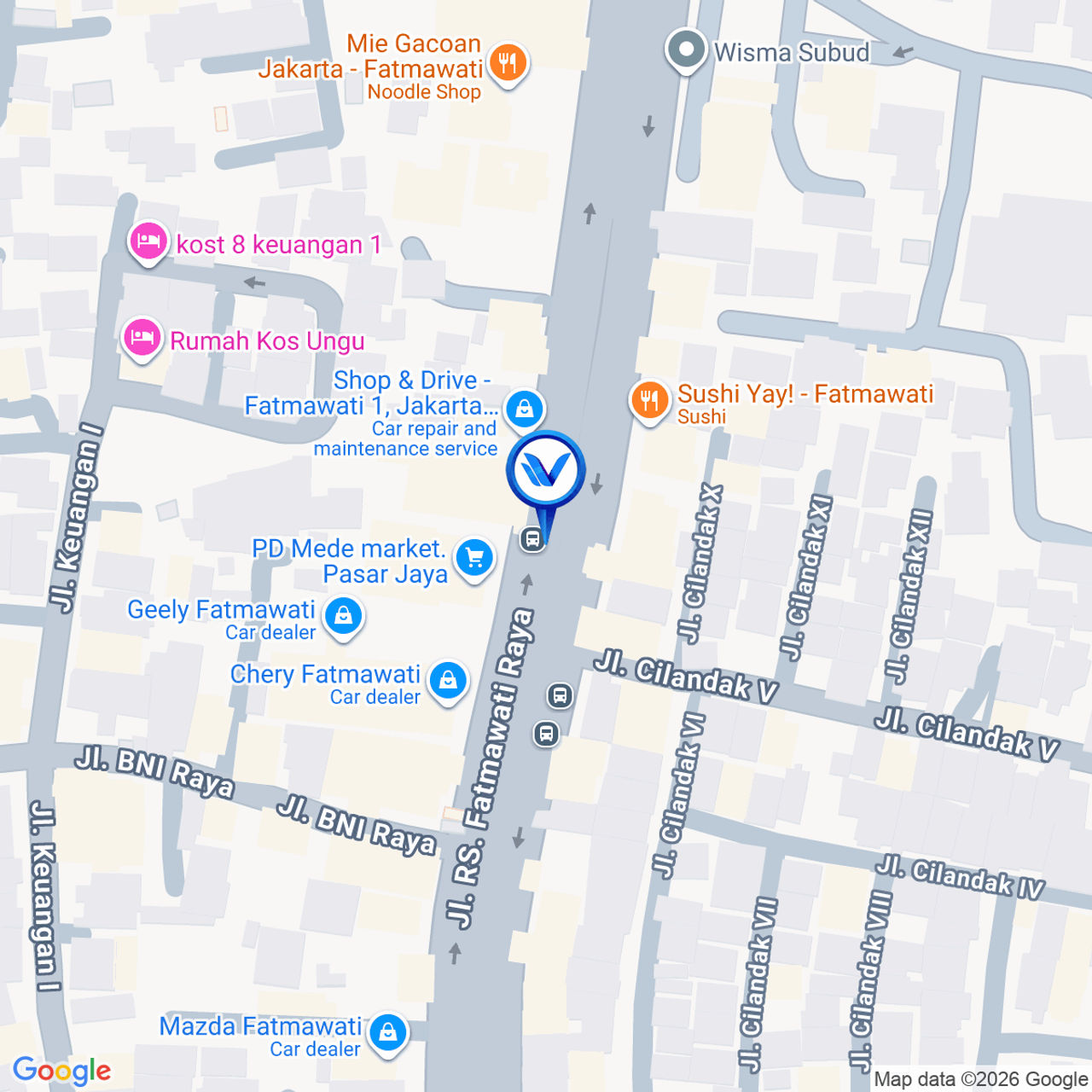 Peta Lokasi Jl. RS Fatmawati Raya, Jakarta Selatan