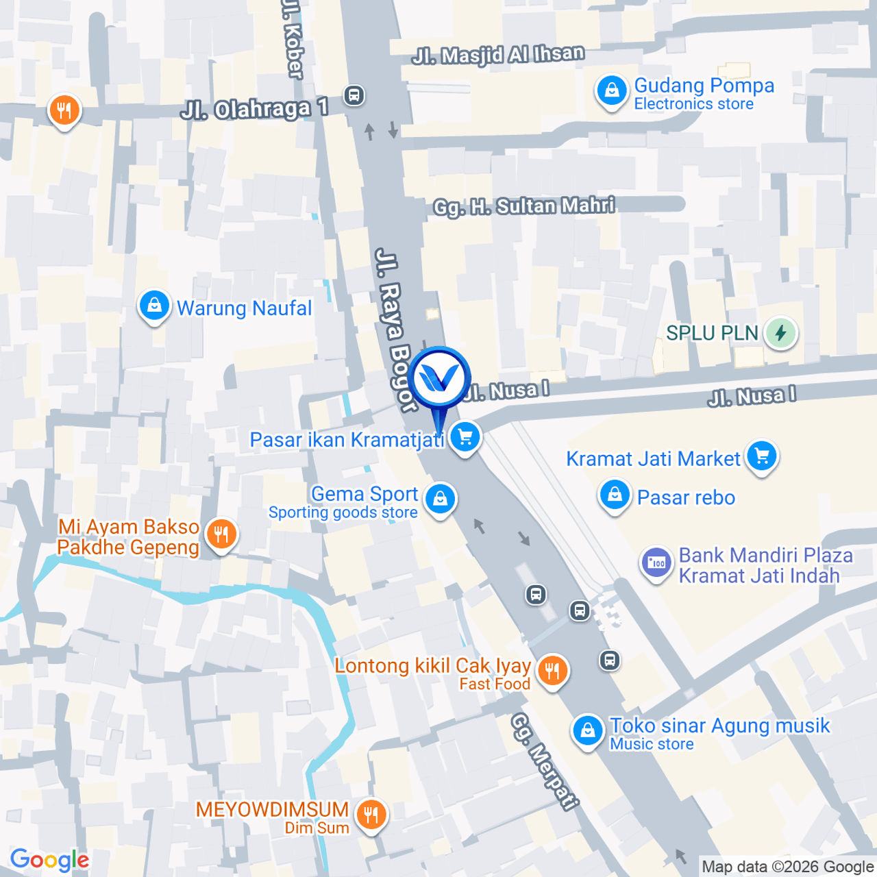Peta Lokasi Jl. Raya Bogor (Pasar Kramat Jati), Jakarta Timur