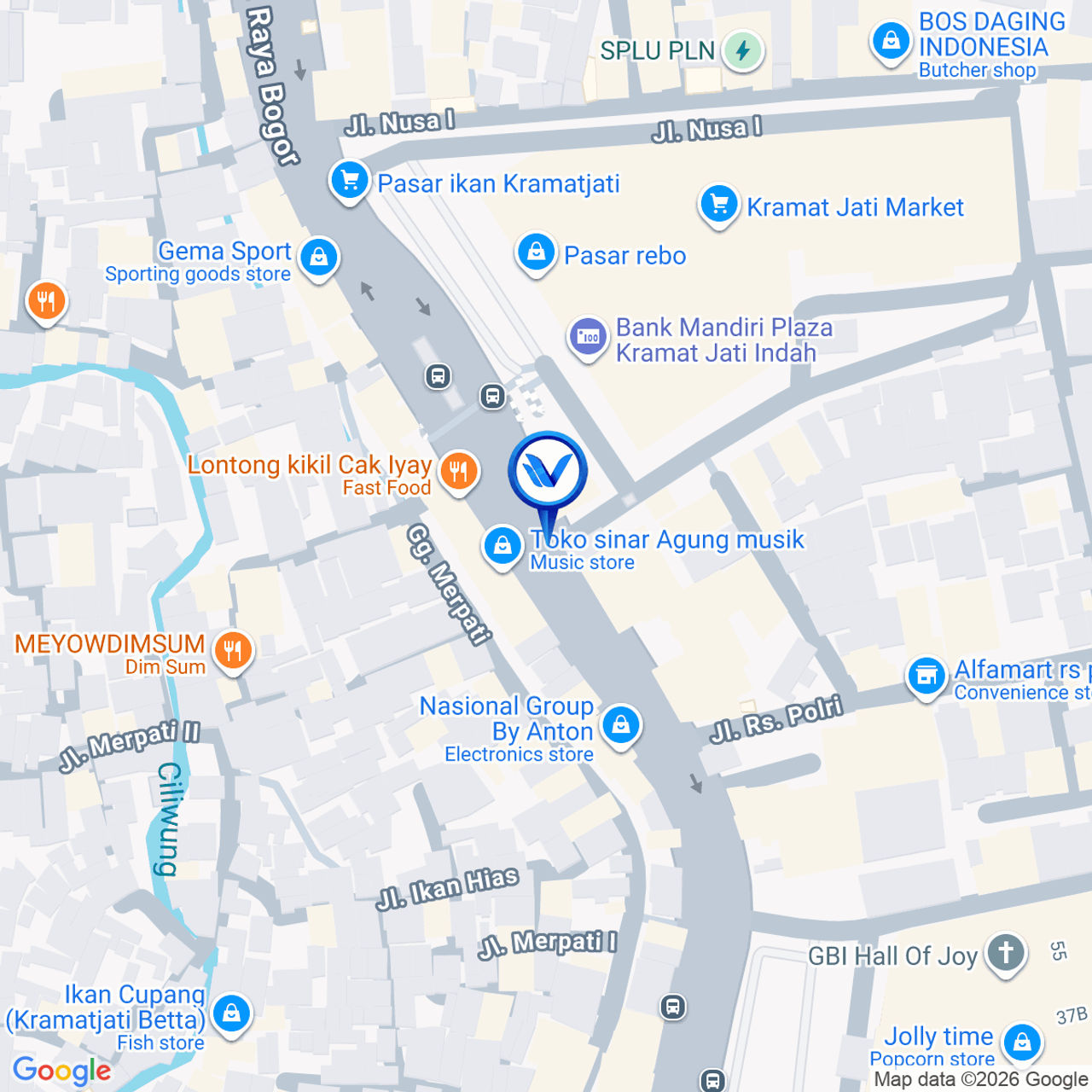 Peta Lokasi Jl. Raya Bogor (Pasar Kramat Jati), Jakarta Timur