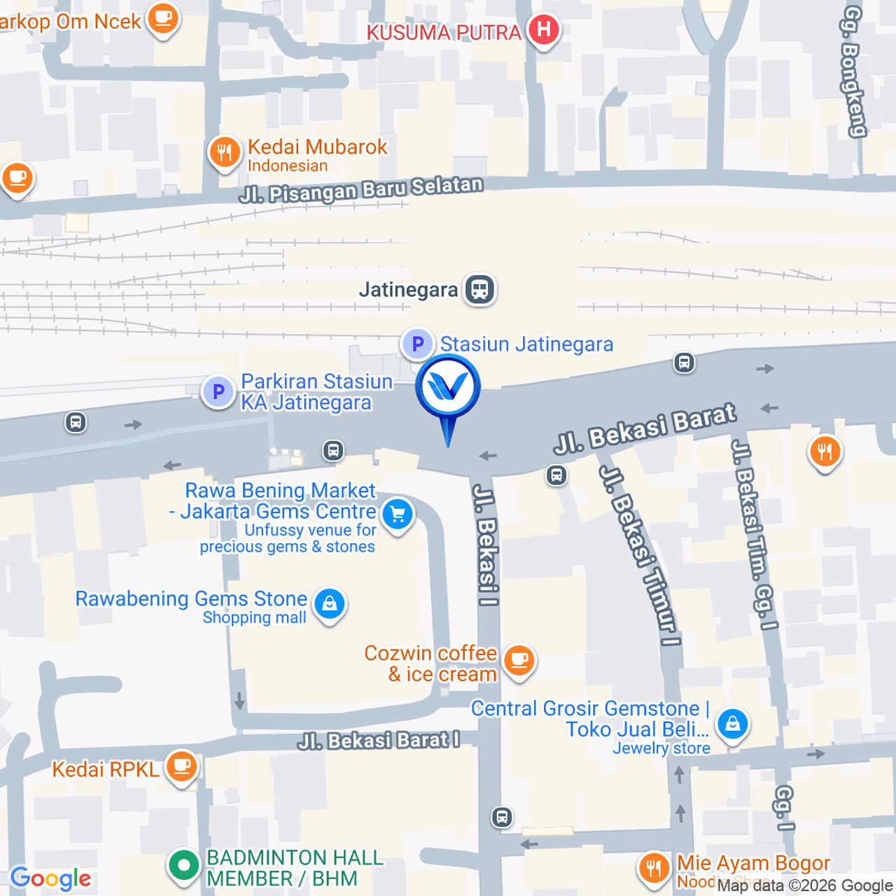 Peta Lokasi Jl. Bekasi Barat (Pasar Rawa Bening), Jakarta Timur