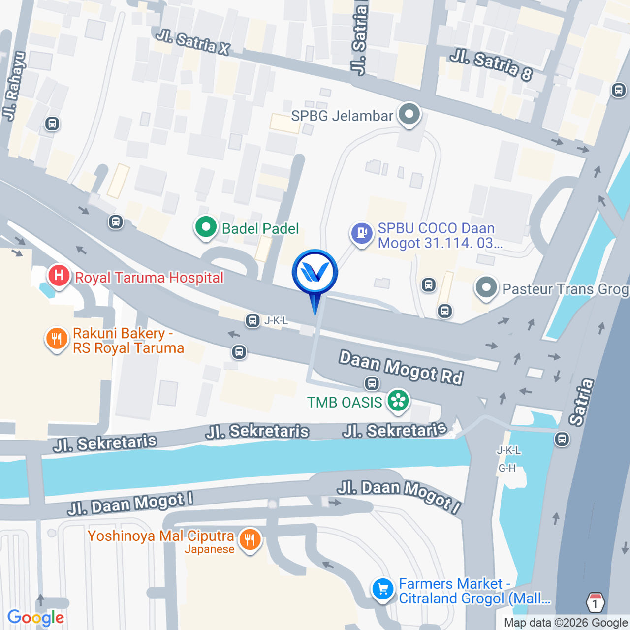 Peta Lokasi Jl. Daan Mogot (Halte Busway Jelambar), Jakarta Barat