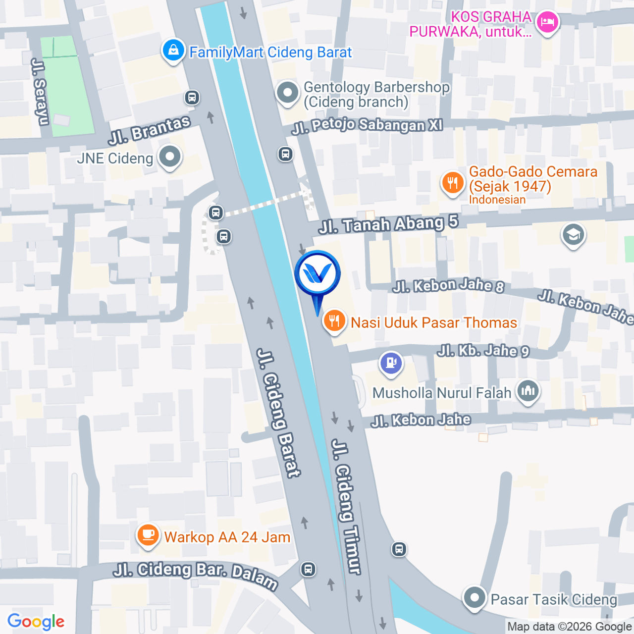 Peta Lokasi Jl. Cideng Timur, Jakarta Pusat