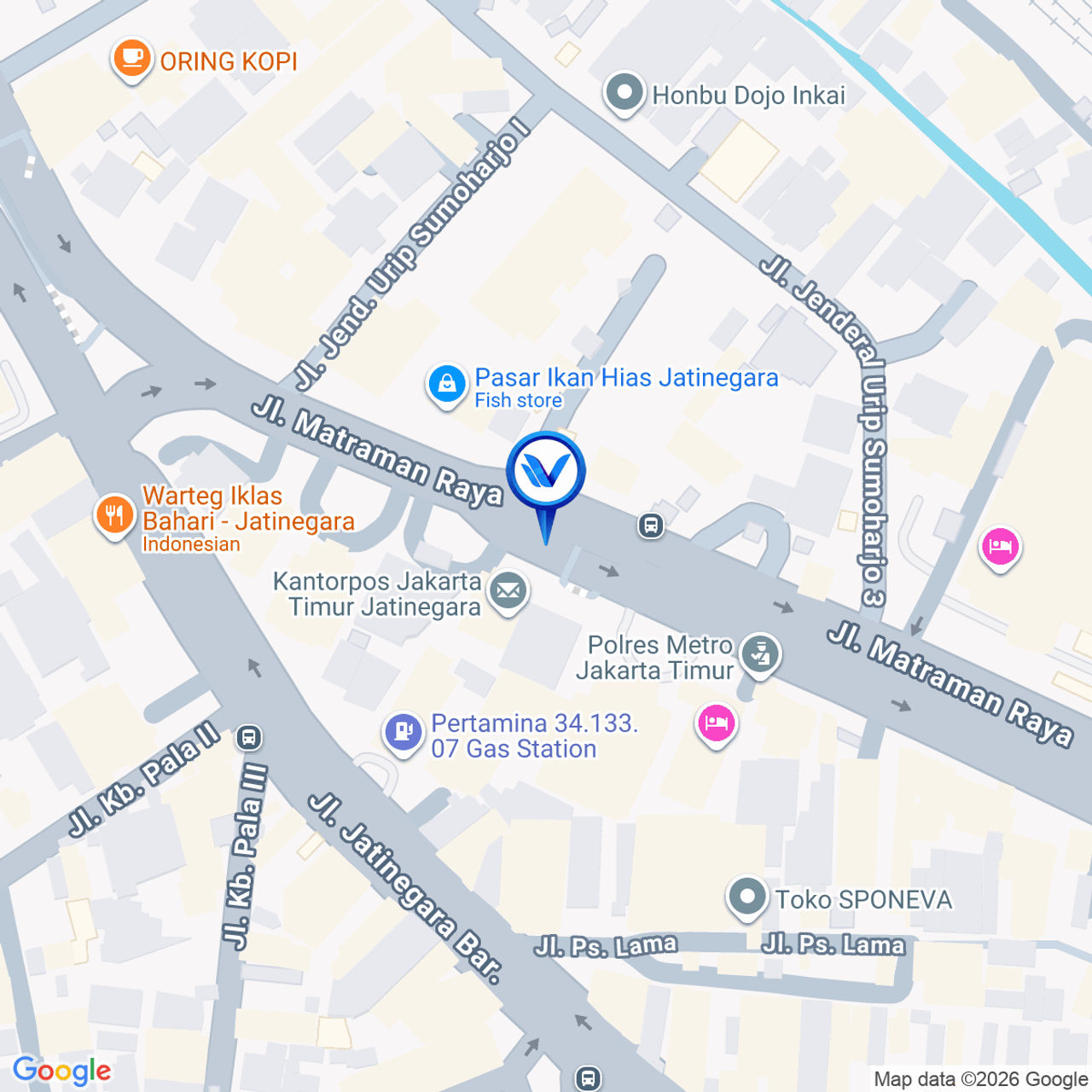 Peta Lokasi JL. Matraman Raya (Kantor Pos), Jakarta Timur