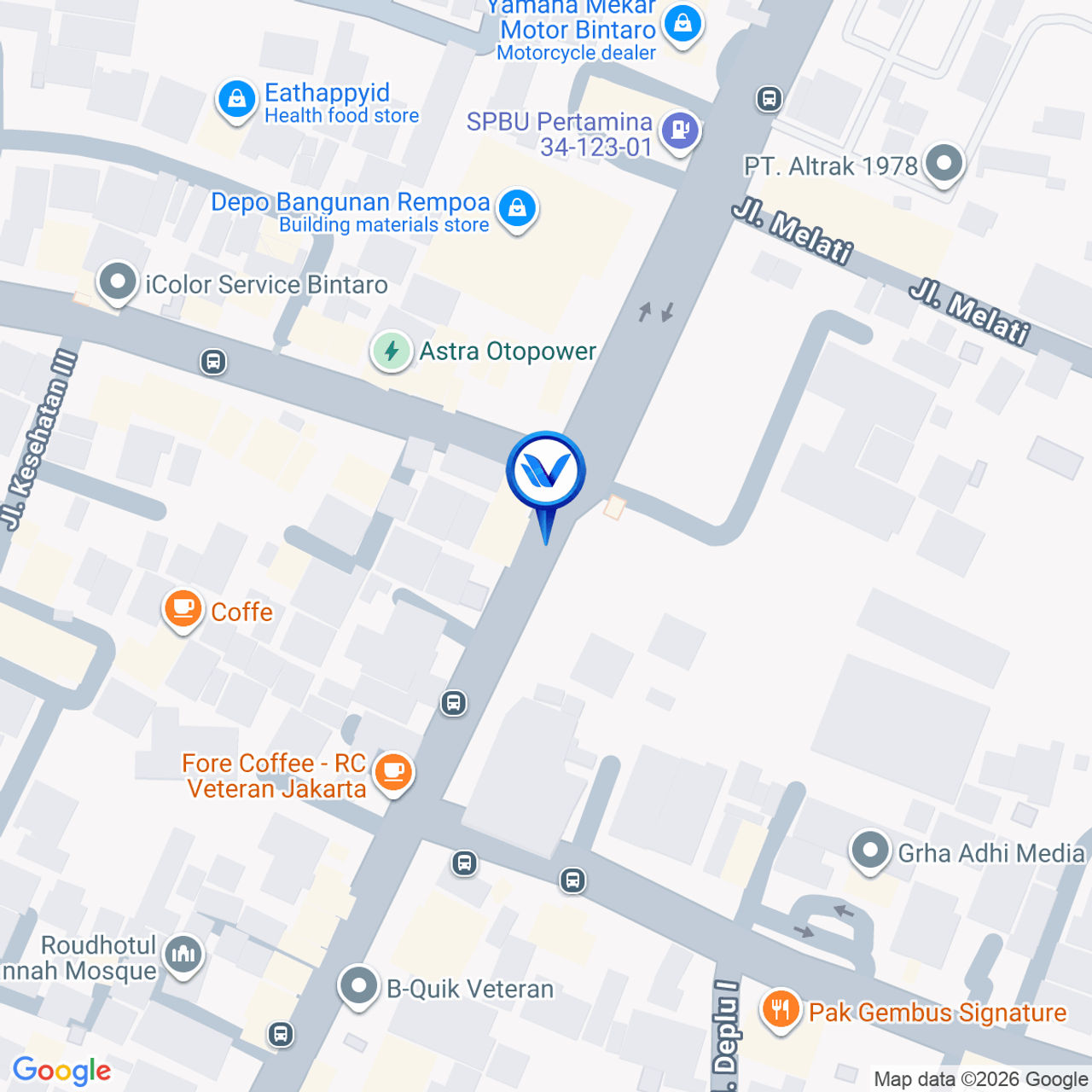 Peta Lokasi Jl. Veteran Raya - Bintaro - Pesanggrahan, Jakarta Selatan