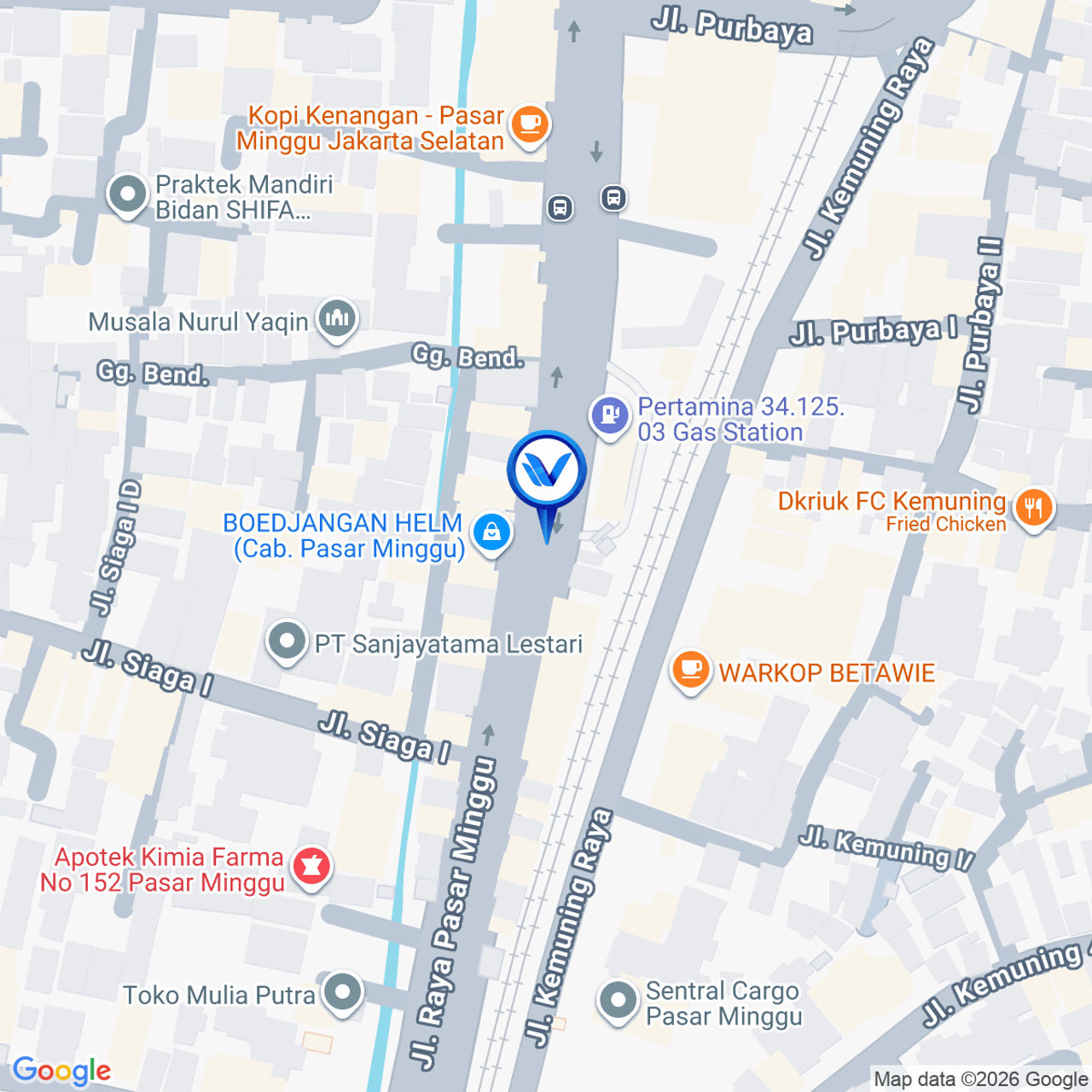 Peta Lokasi Jl. Raya Pasar Minggu, Jakarta Selatan
