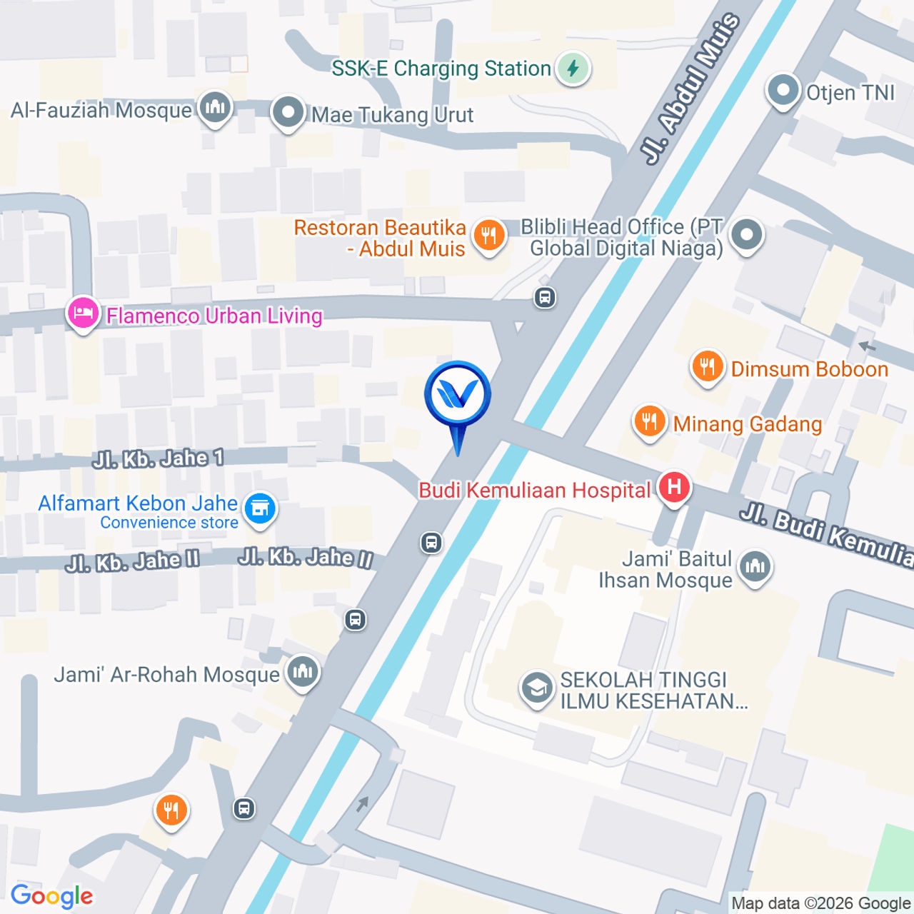 Peta Lokasi Jl. Abdul Muis, Jakarta Pusat