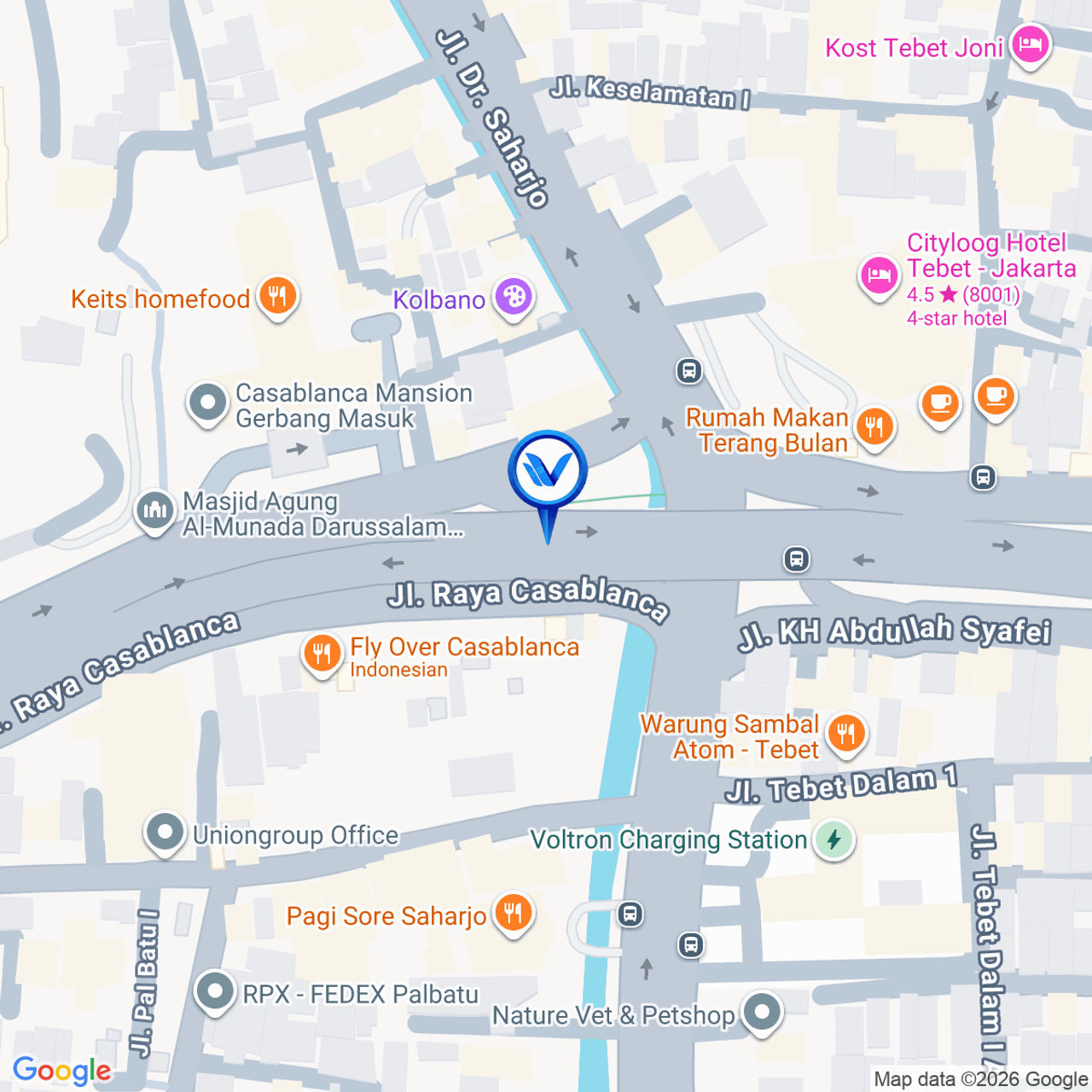 Peta Lokasi Taman Saharjo Jl. KH Abdullah Syafei, Jakarta Selatan