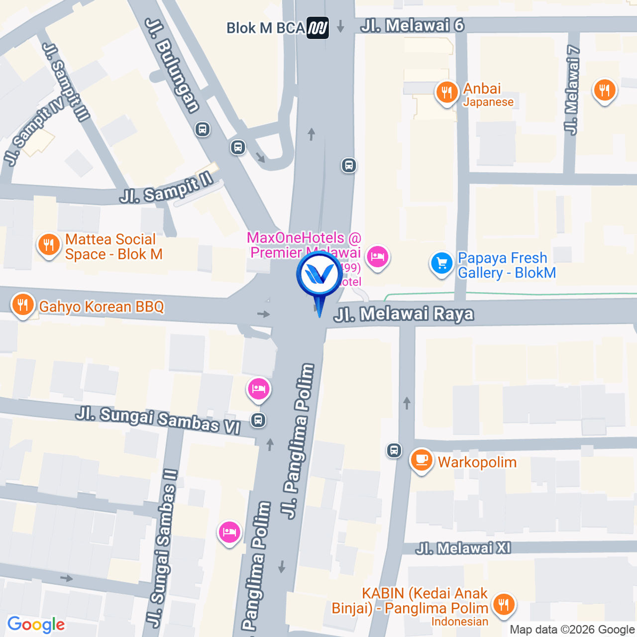 Peta Lokasi Jl. Melawai, Jakarta Selatan
