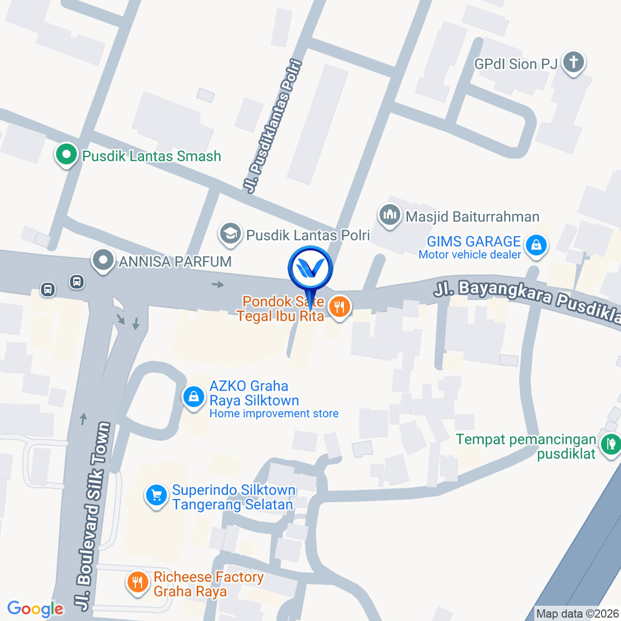 Peta Lokasi Jl. Bhayangkara Pusdiklantas, Tangerang