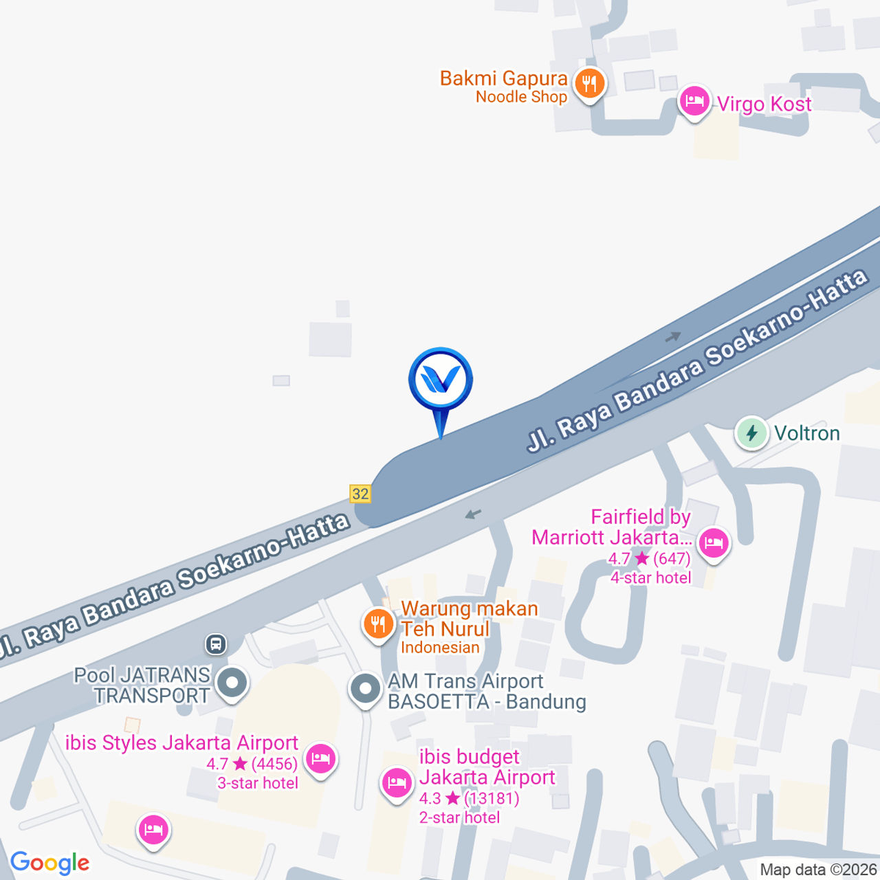 Peta Lokasi Jl. Prof. Dr. Sedyatmo (KM32+800), Tangerang
