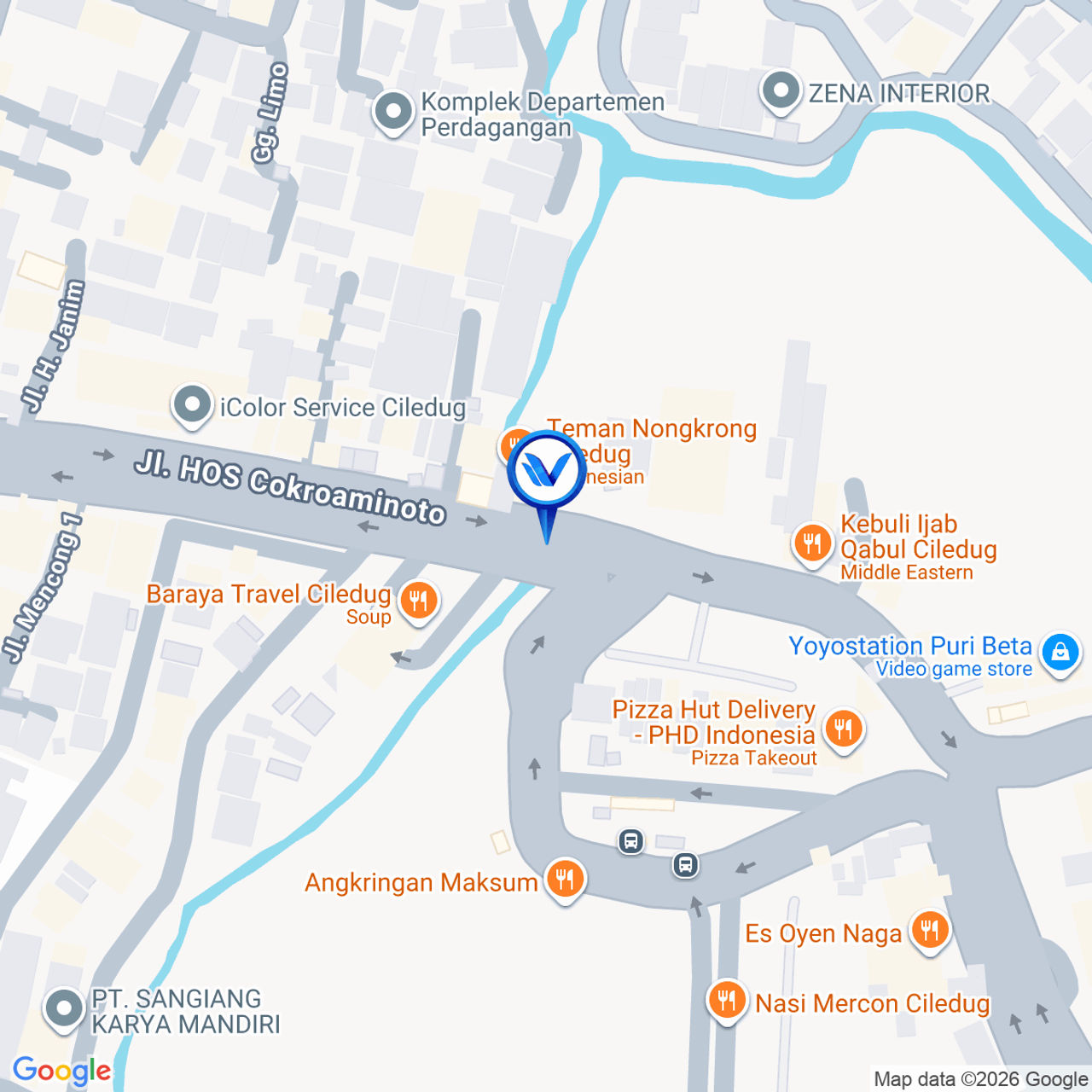 Peta Lokasi Jl. Hos Cokroaminoto (Dekat SPBU dan Puri Beta Ciledug, Tangerang