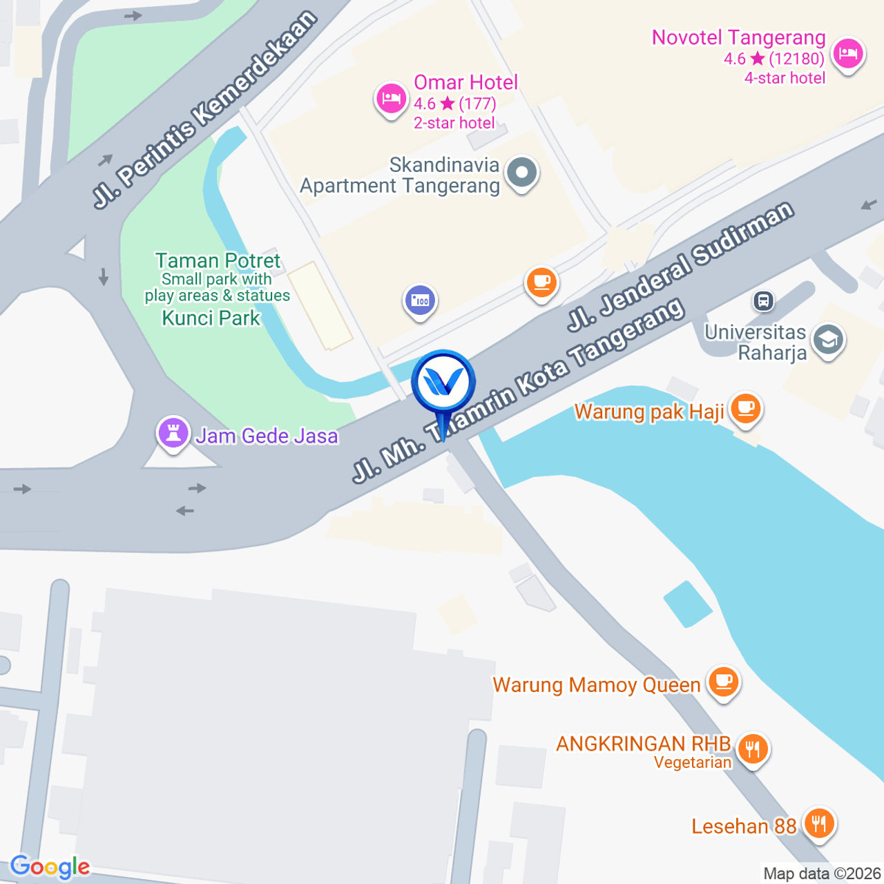 Peta Lokasi Jl. Jendral Sudirman (Mall Tangcity), Tangerang
