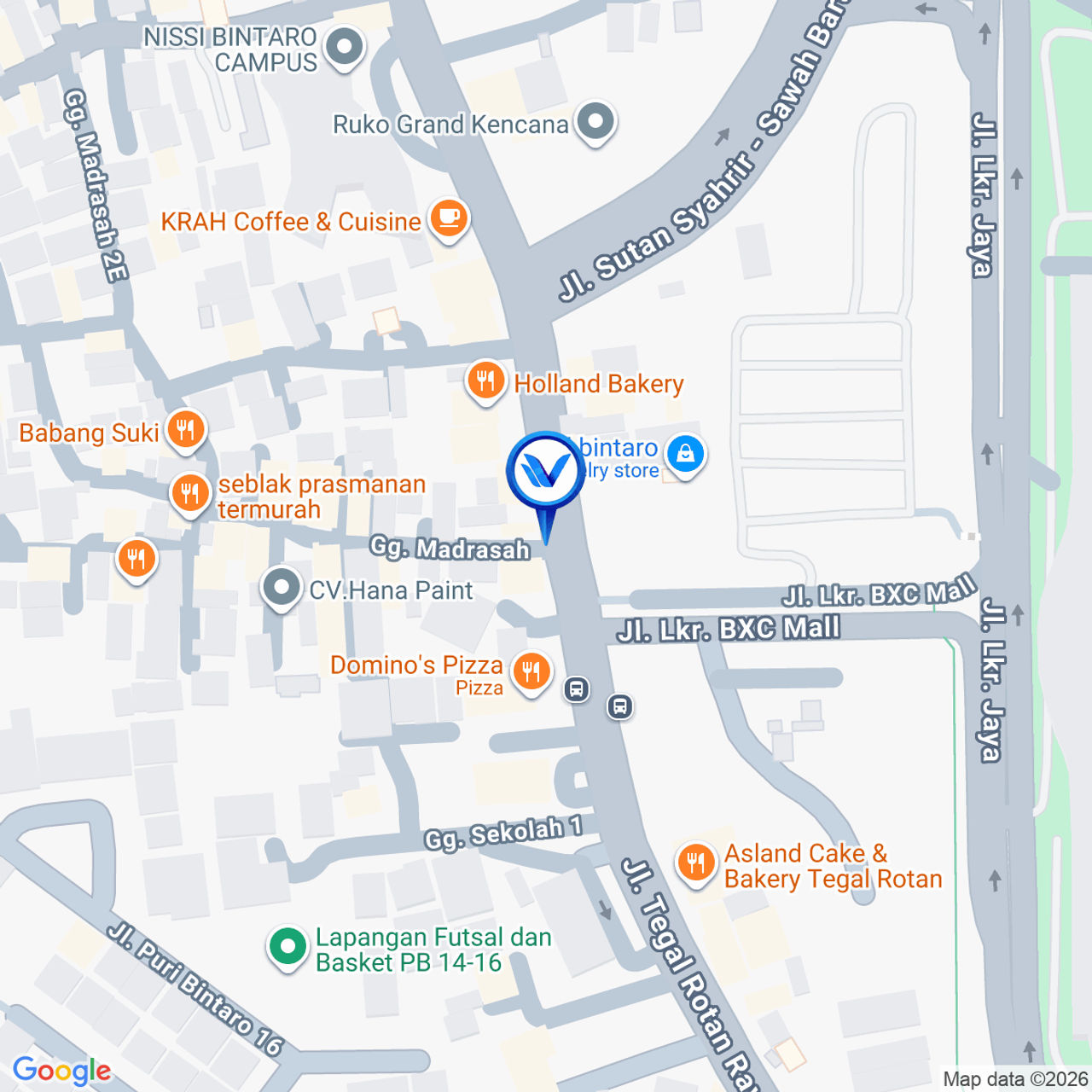 Peta Lokasi Jl. Tegal Rotan Raya - BXChange Bintaro, Tangerang Selatan