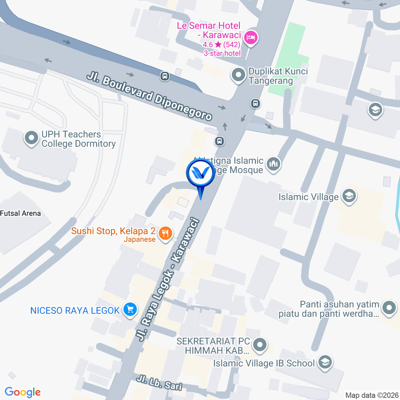 Peta Lokasi Jl. Raya Legok Klp. Dua, Tangerang